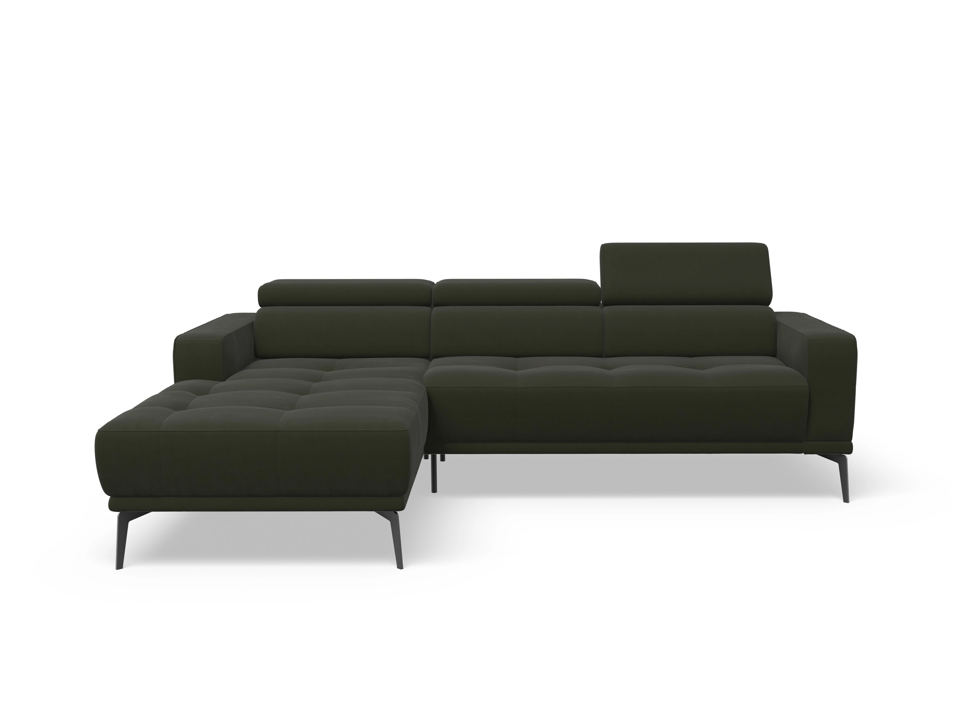 Ansicht des Produktes Marco Ecksofa links Abschluss offen in Stoff Grün