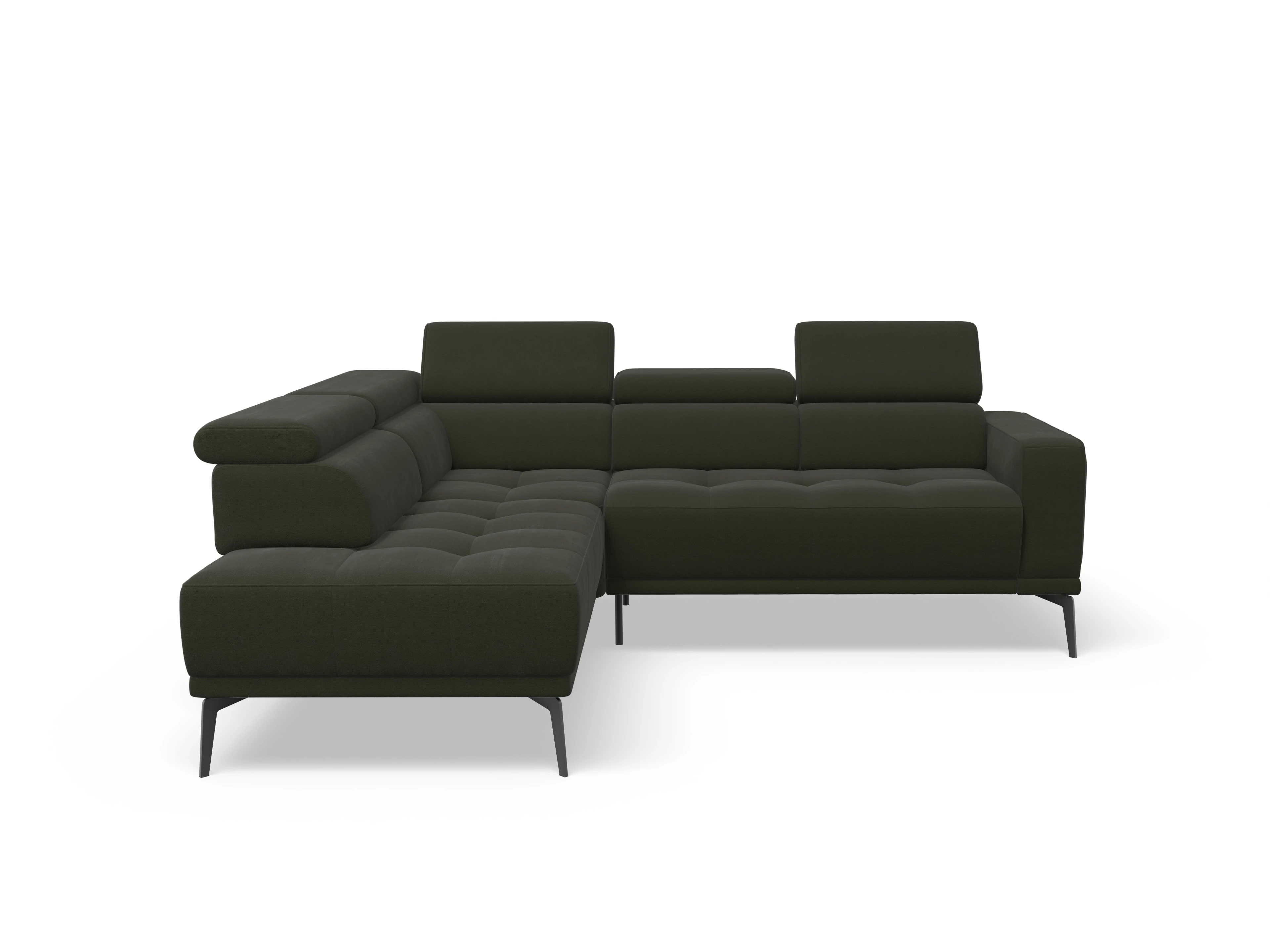 Ansicht des Produktes Marco Ecksofa links Abschluss offen in Stoff Grün