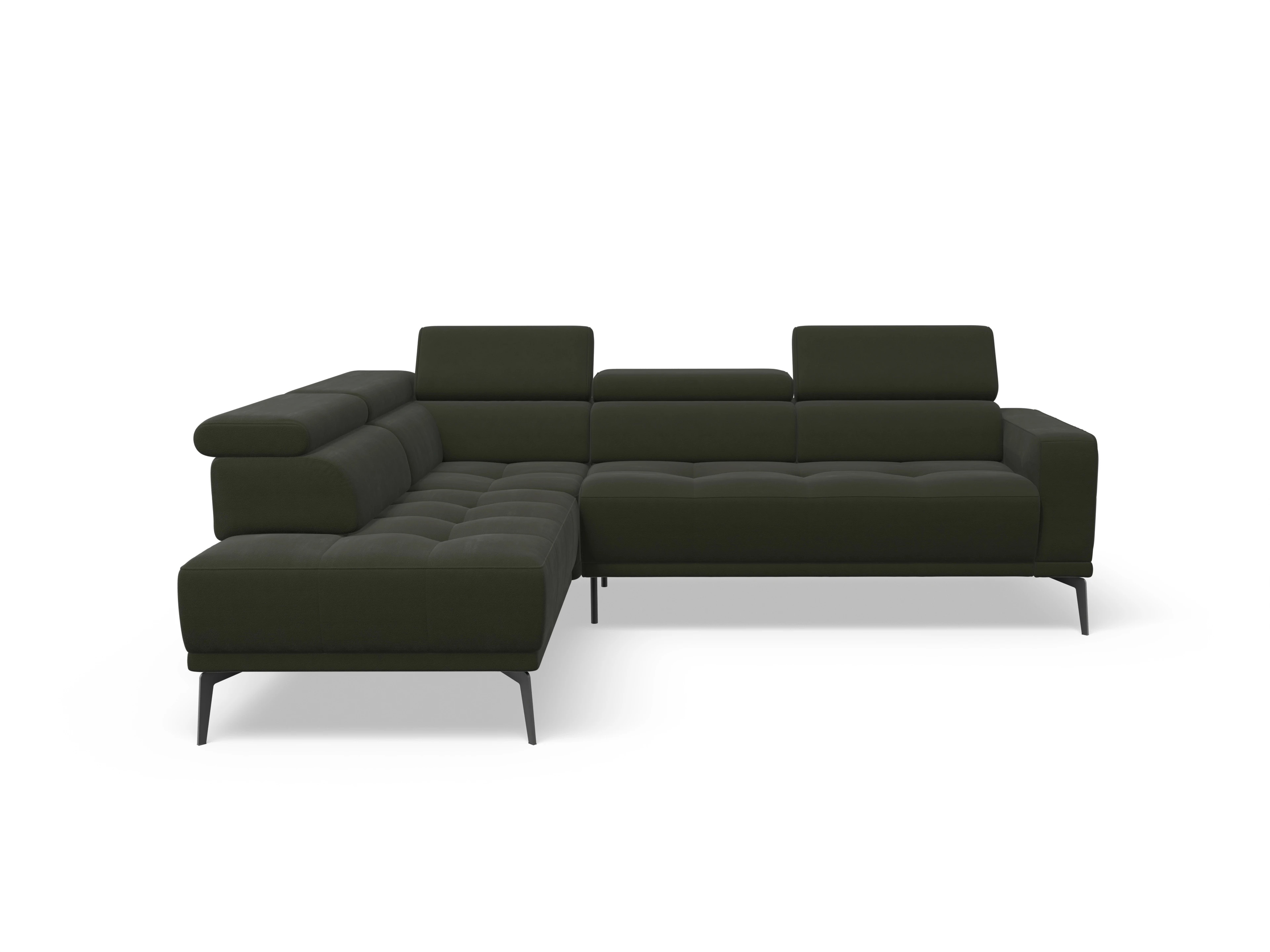 Ansicht des Produktes Marco Ecksofa links Abschluss offen in Stoff Grün