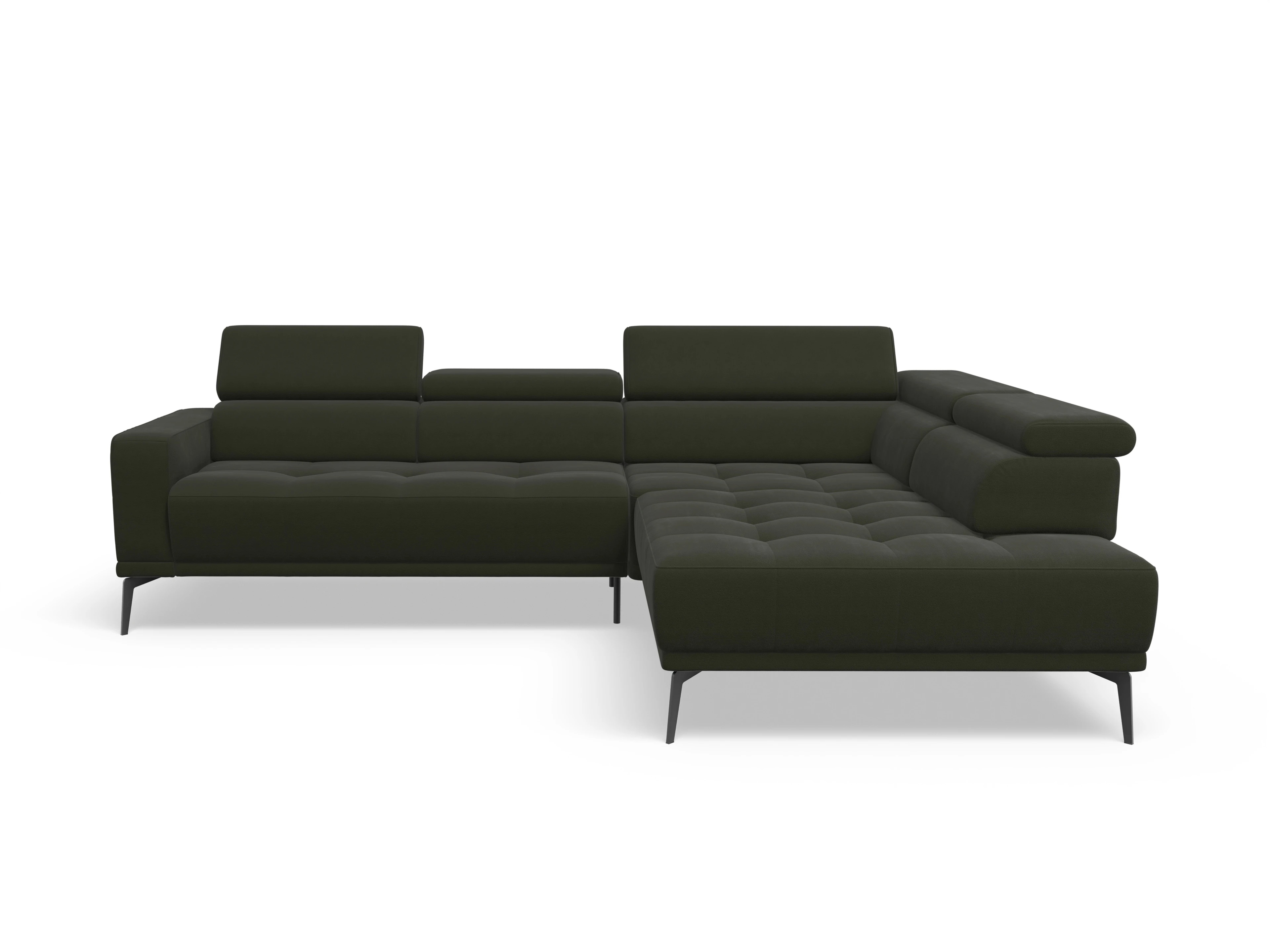 Marco Aho gr Medium R (mit Funktionen) Ansicht des Produktes Marco Ecksofa rechts Abschluss offen in Stoff Grün