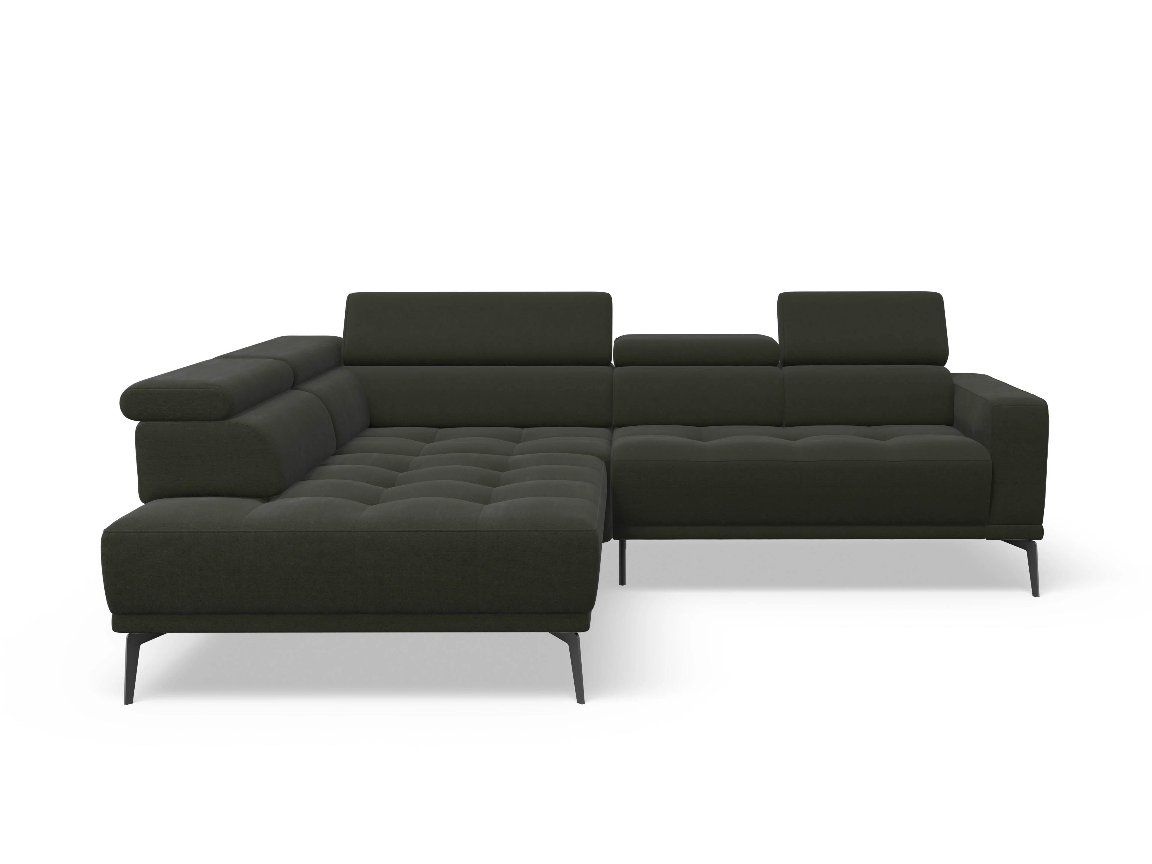 Ansicht des Produktes Marco Ecksofa links Abschluss offen in Stoff Grün