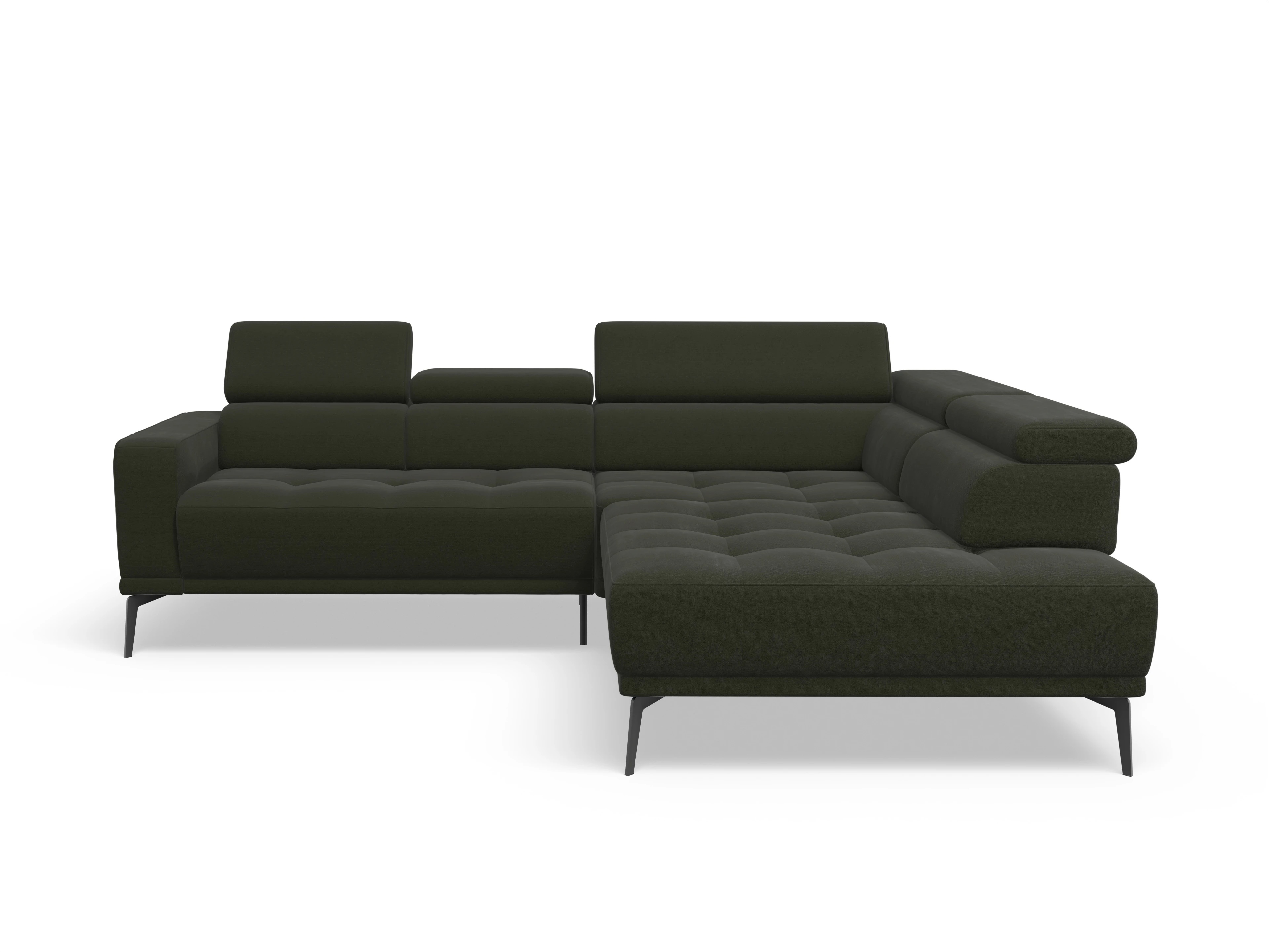 Ansicht des Produktes Marco Ecksofa rechts Abschluss offen in Stoff Grün