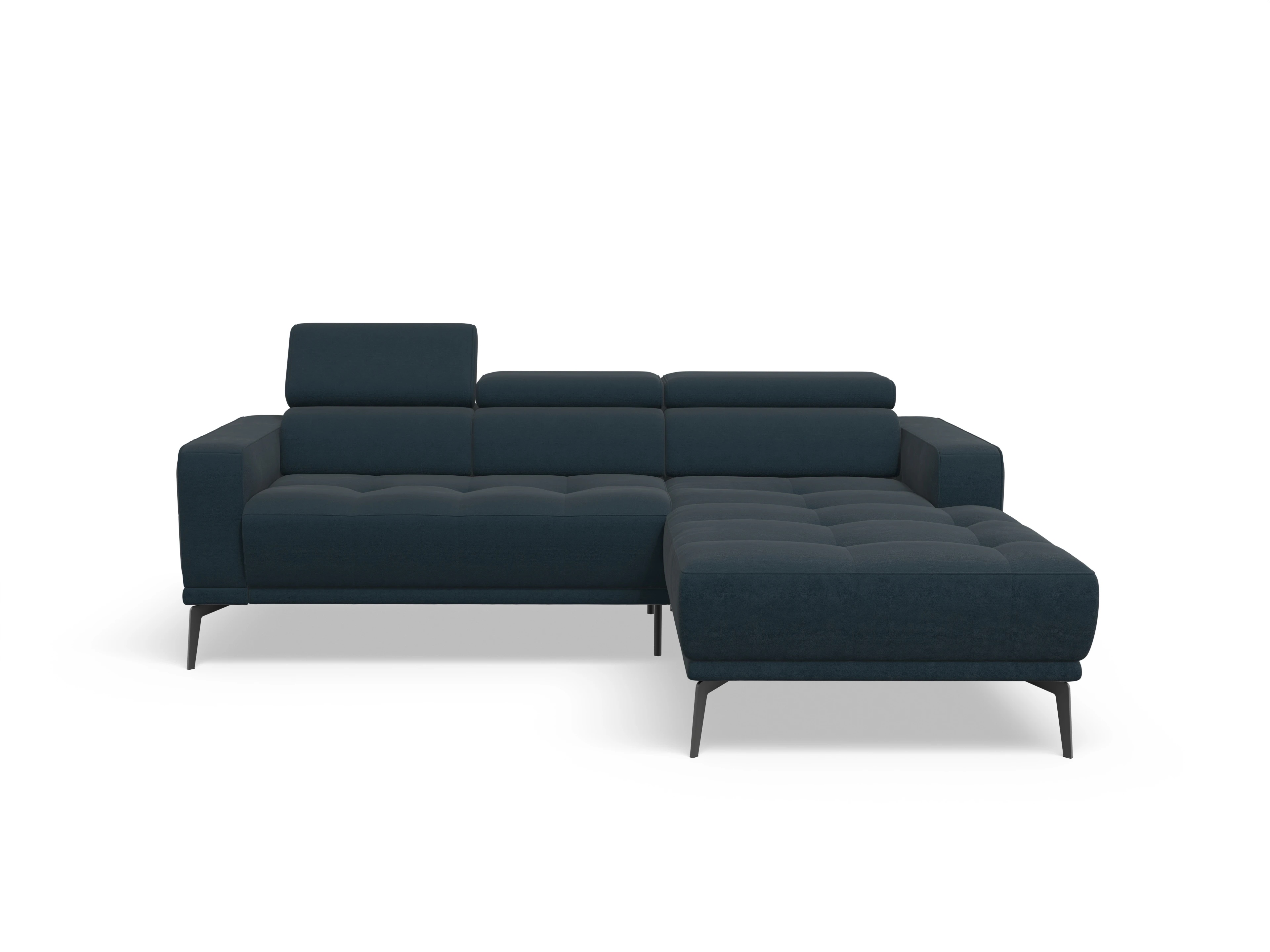 Ansicht des Produktes Marco Ecksofa rechts Abschluss offen in Stoff Blau