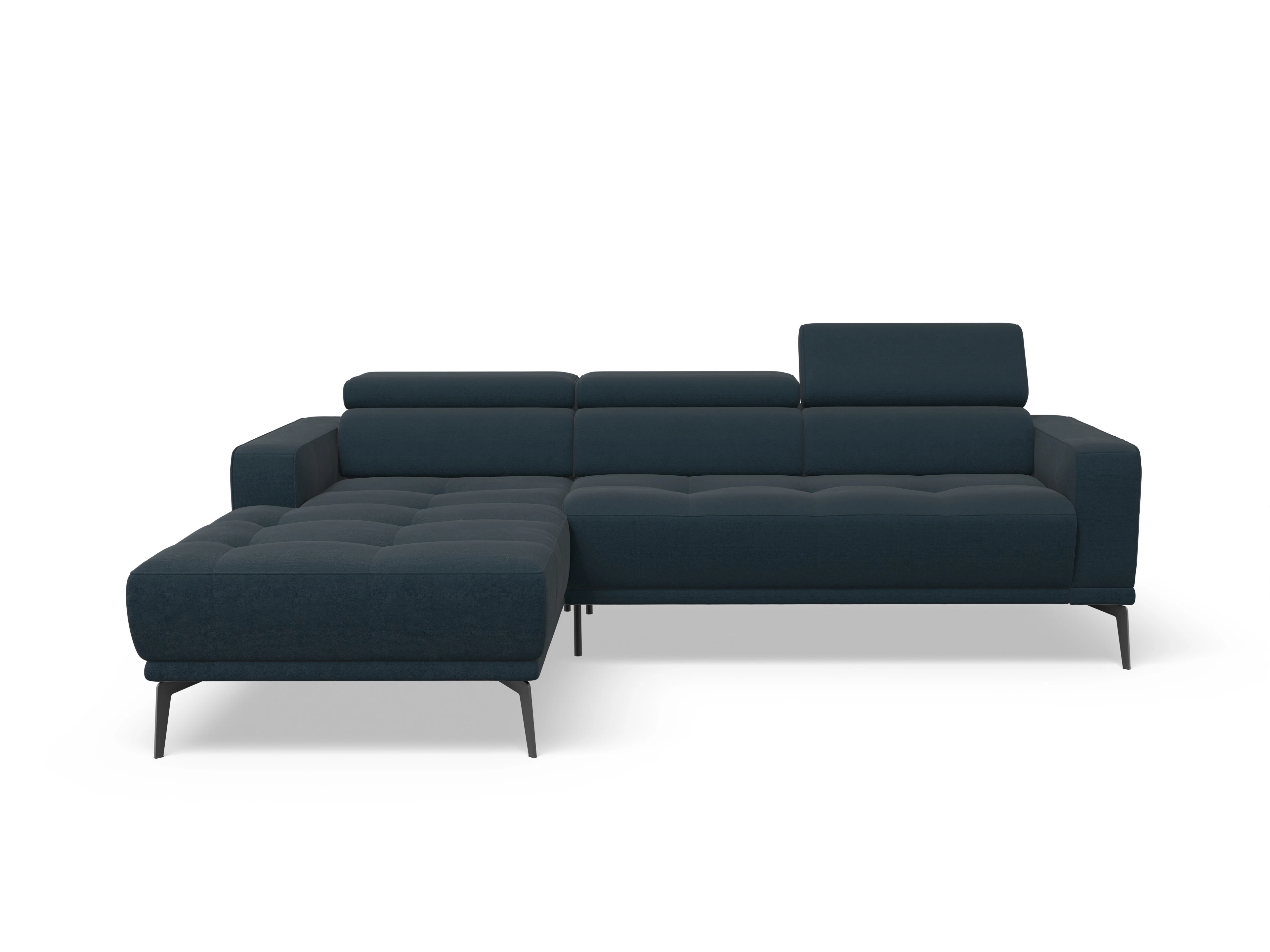 Marco LO Medium L Ansicht des Produktes Marco Ecksofa links Abschluss offen in Stoff Blau