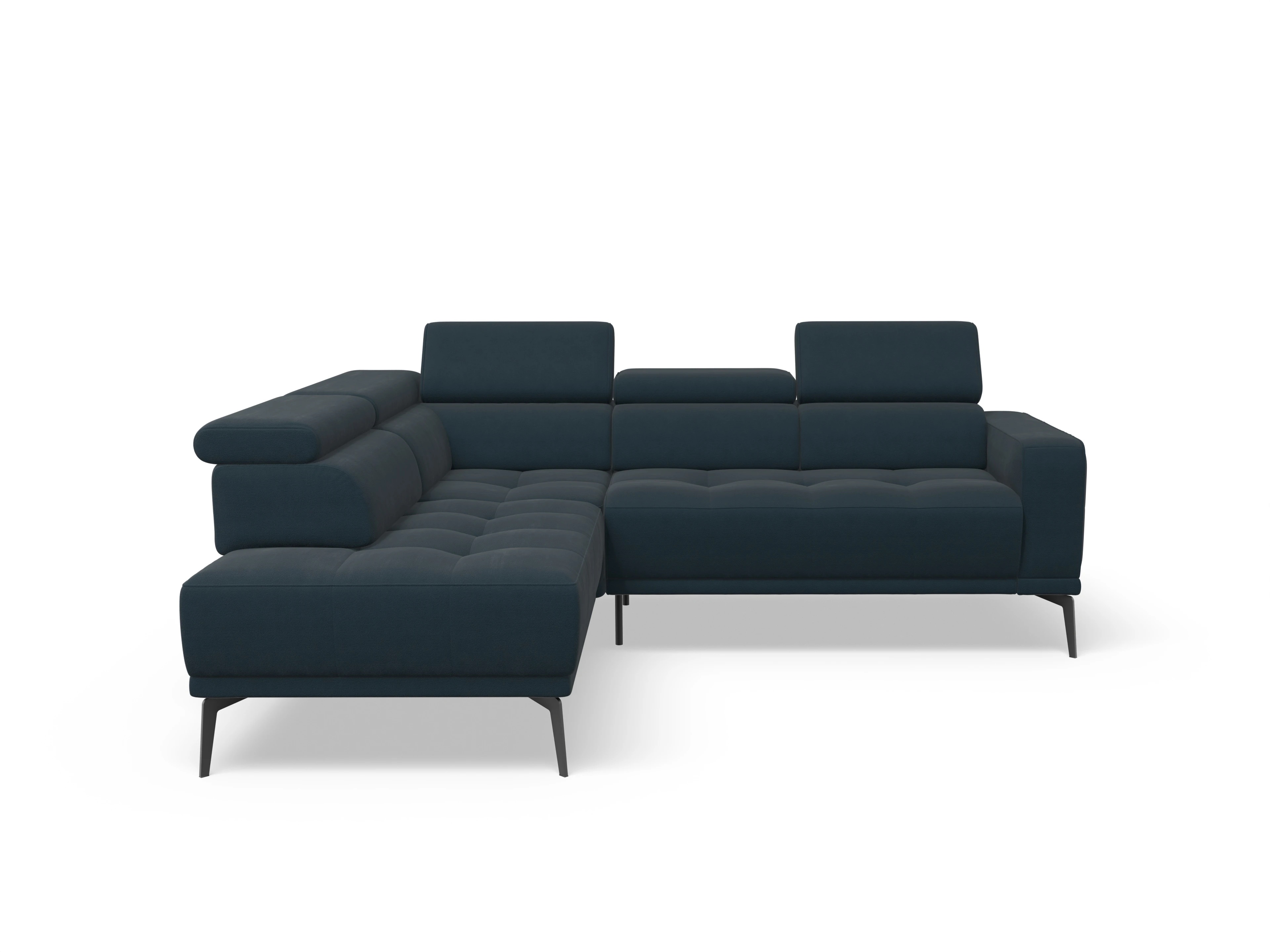Ansicht des Produktes Marco Ecksofa links Abschluss offen in Stoff Blau