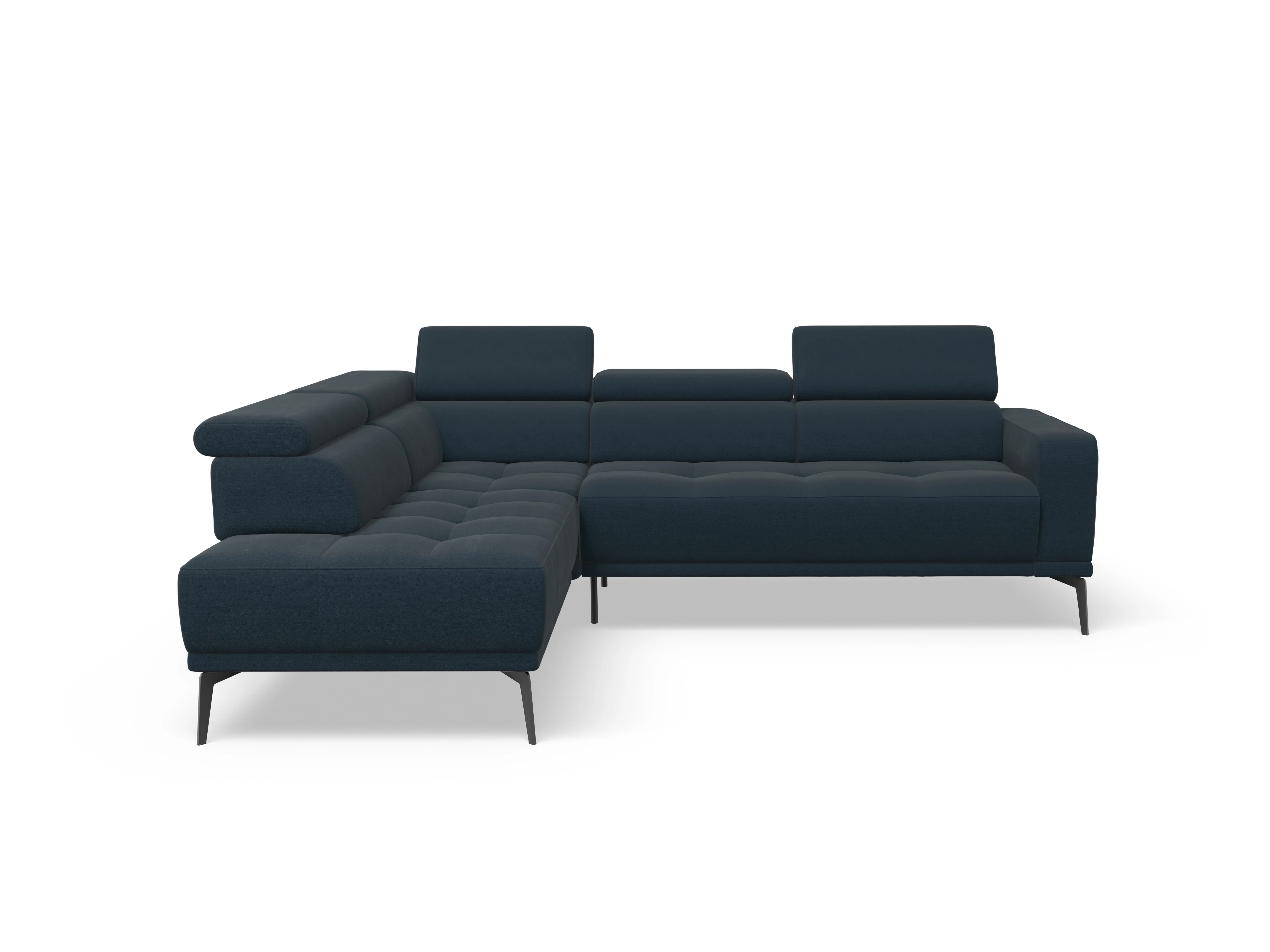 Ansicht des Produktes Marco Ecksofa links Abschluss offen in Stoff Blau