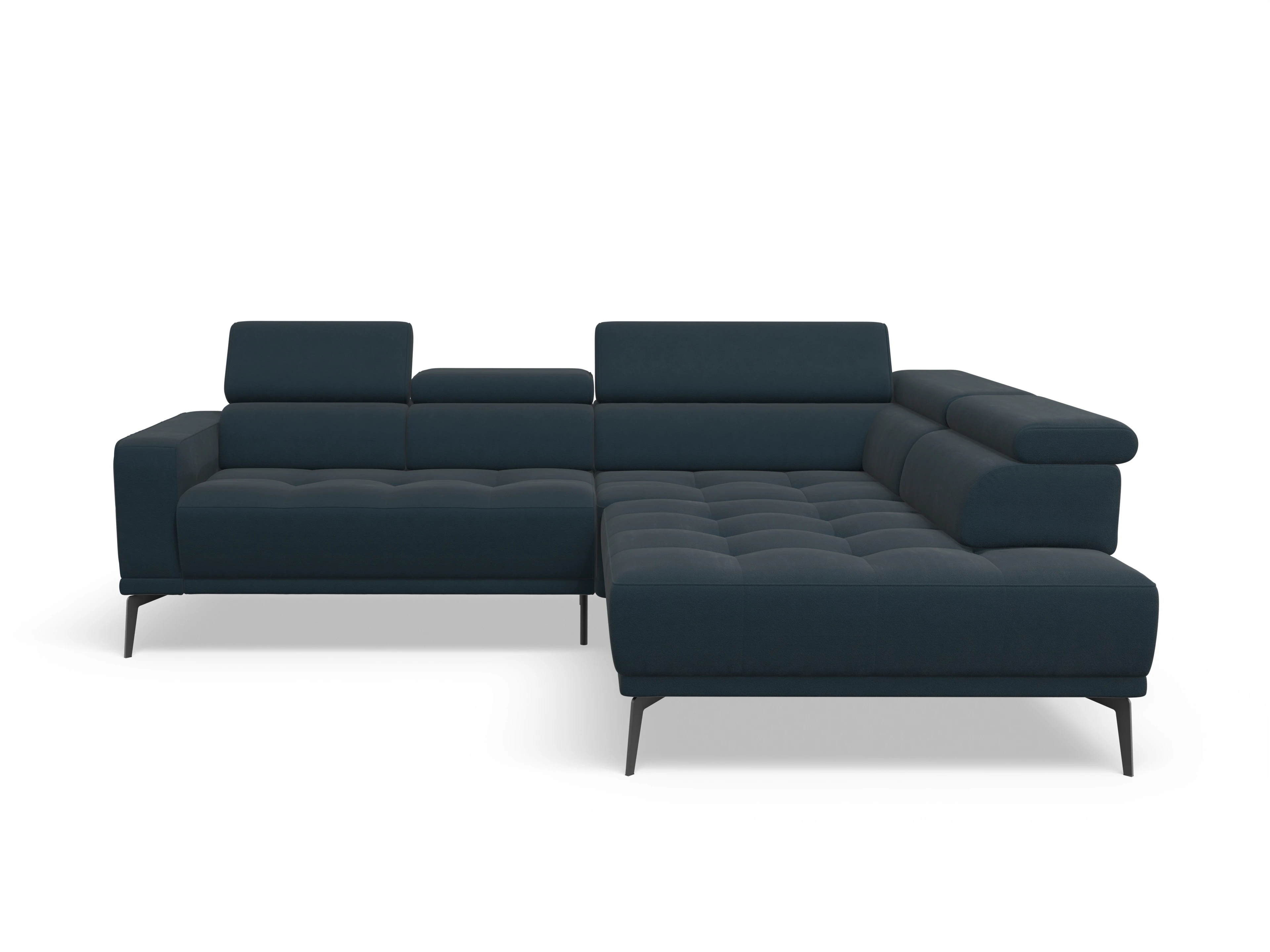 Ansicht des Produktes Marco Ecksofa rechts Abschluss offen in Stoff Blau