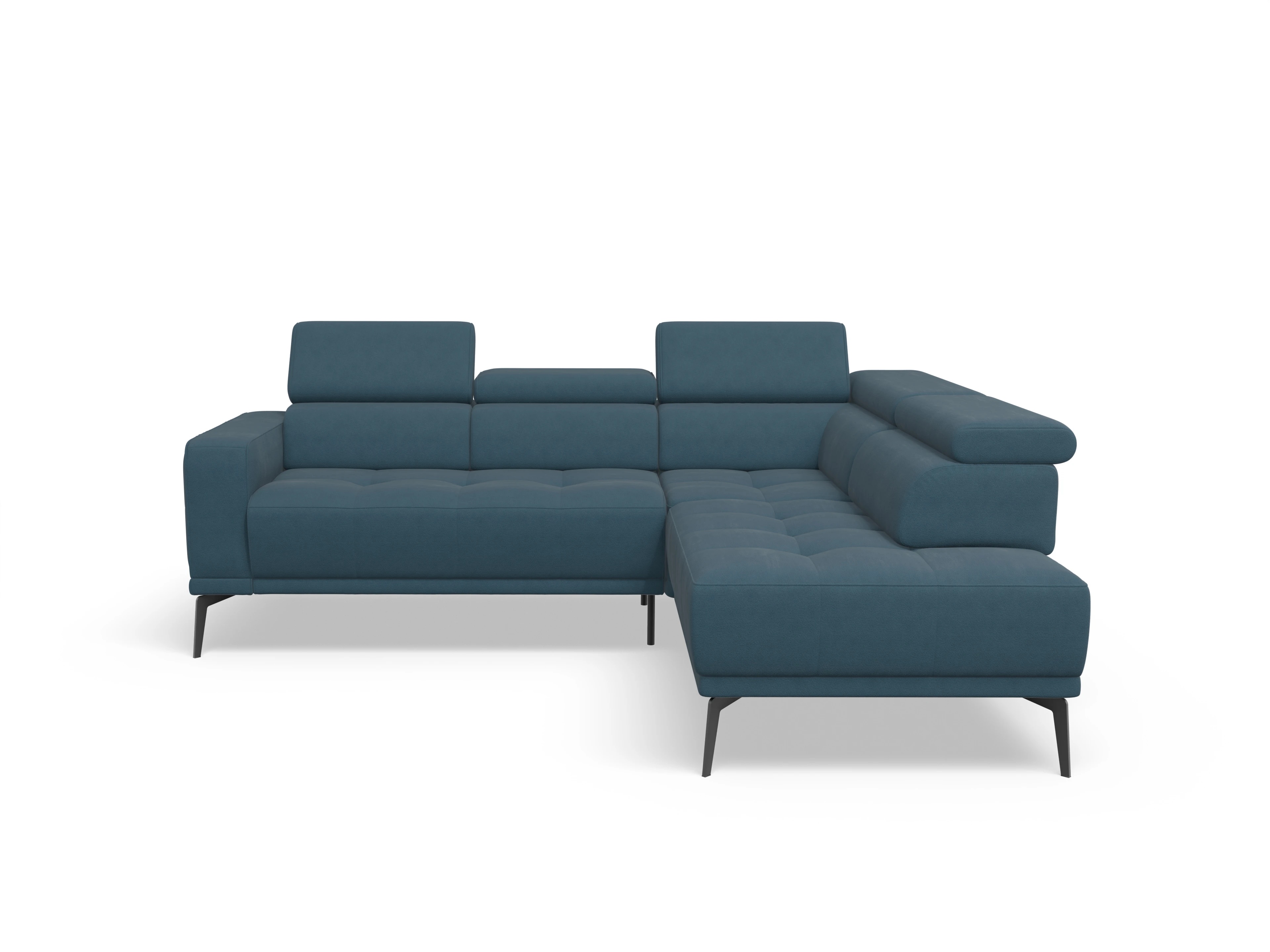 Marco Aho kl Small R Ansicht des Produktes Marco Ecksofa rechts Abschluss offen in Stoff Blau