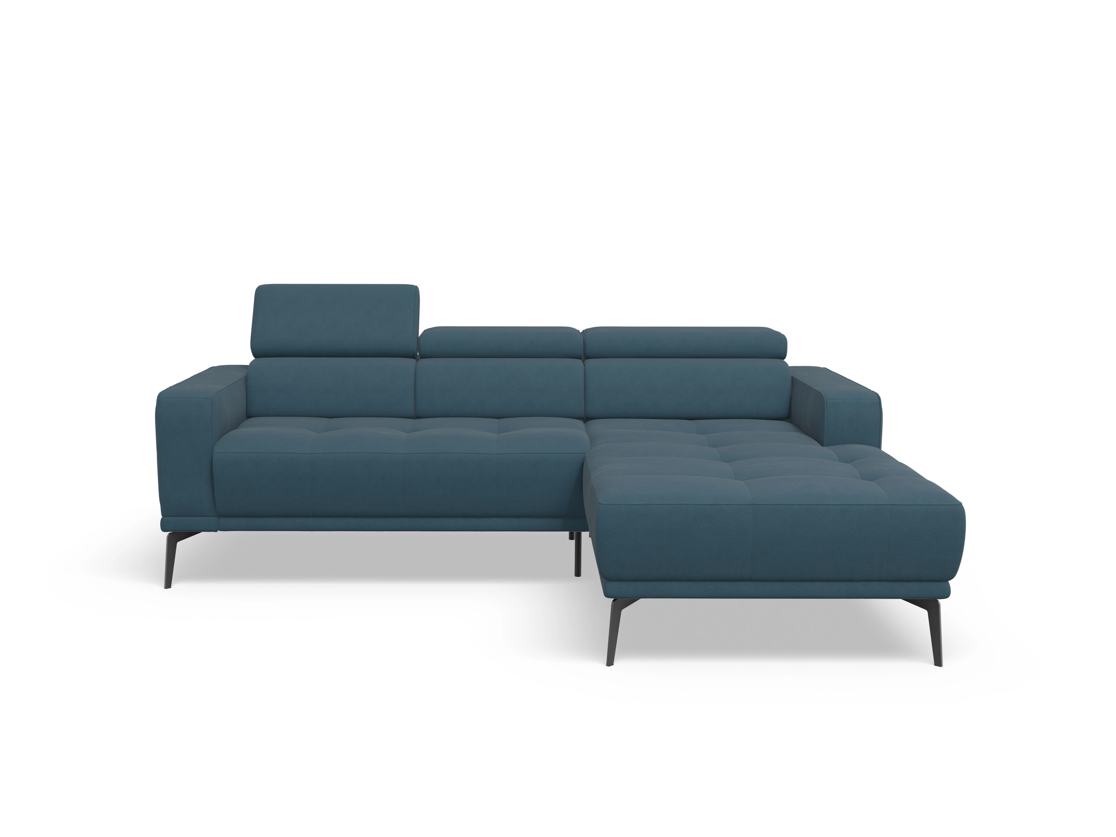 Ansicht des Produktes Marco Ecksofa rechts Abschluss offen in Stoff Blau