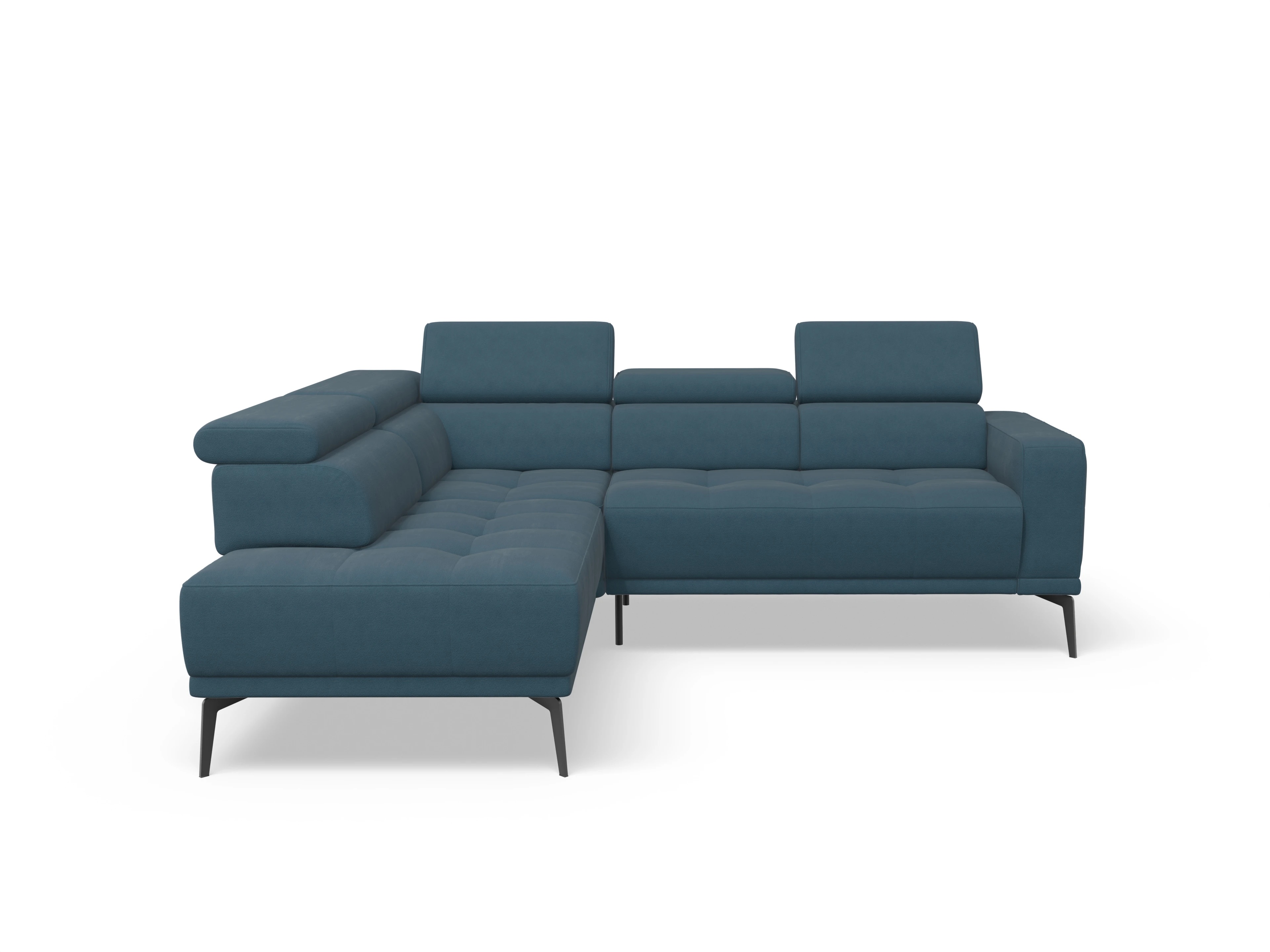 Ansicht des Produktes Marco Ecksofa links Abschluss offen in Stoff Blau
