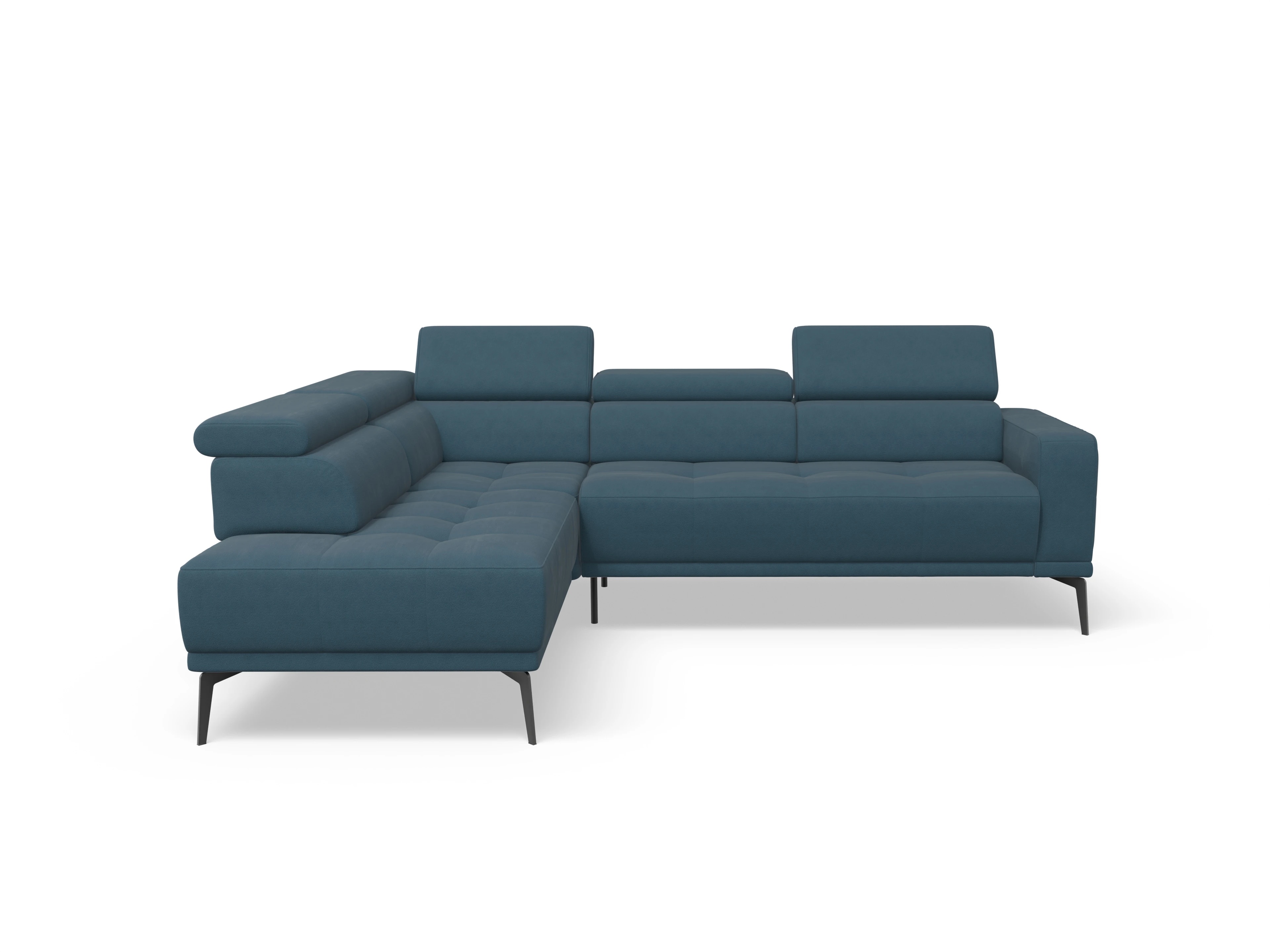 Ansicht des Produktes Marco Ecksofa links Abschluss offen in Stoff Blau