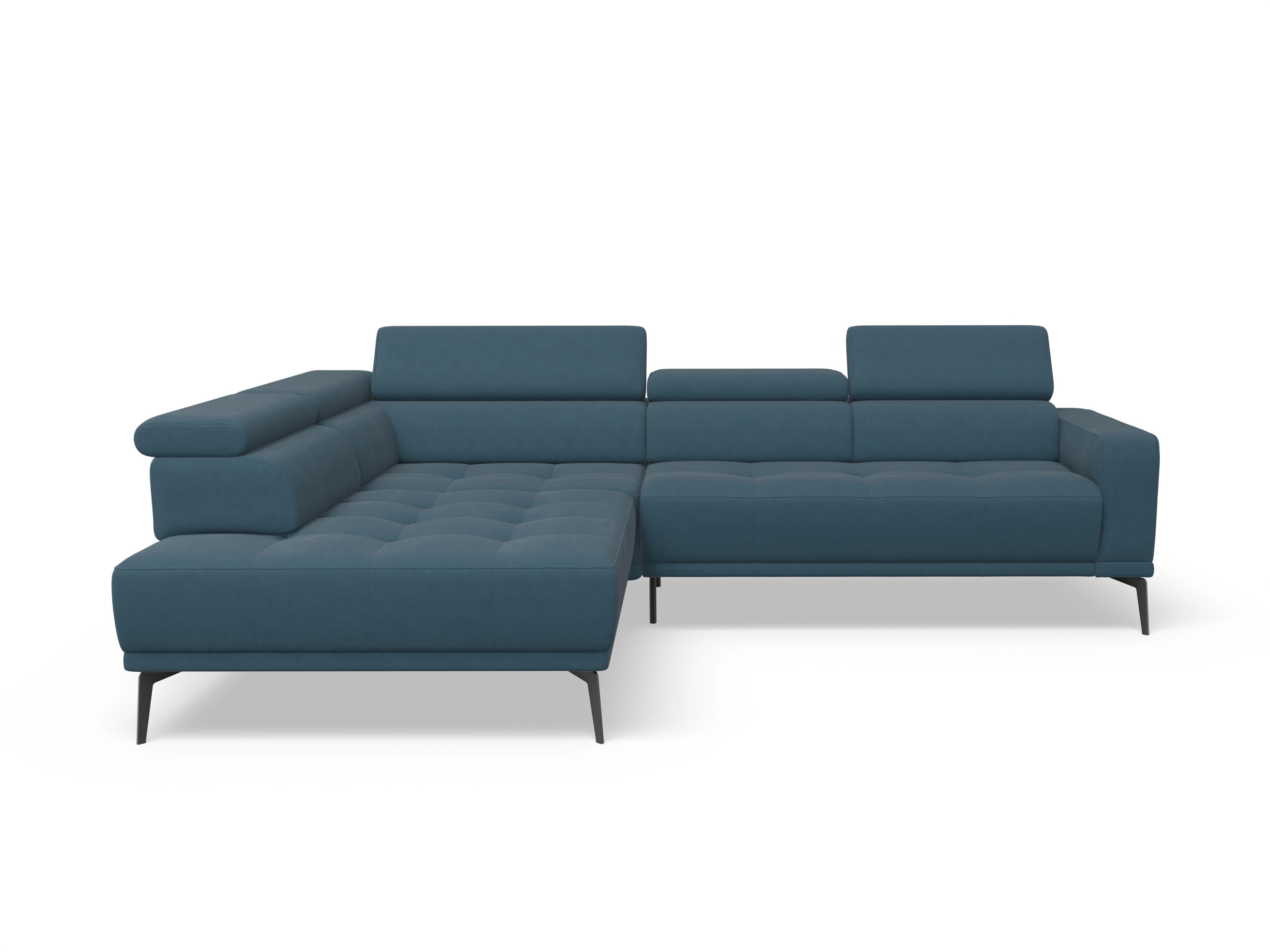 Ansicht des Produktes Marco Ecksofa links Abschluss offen in Stoff Blau