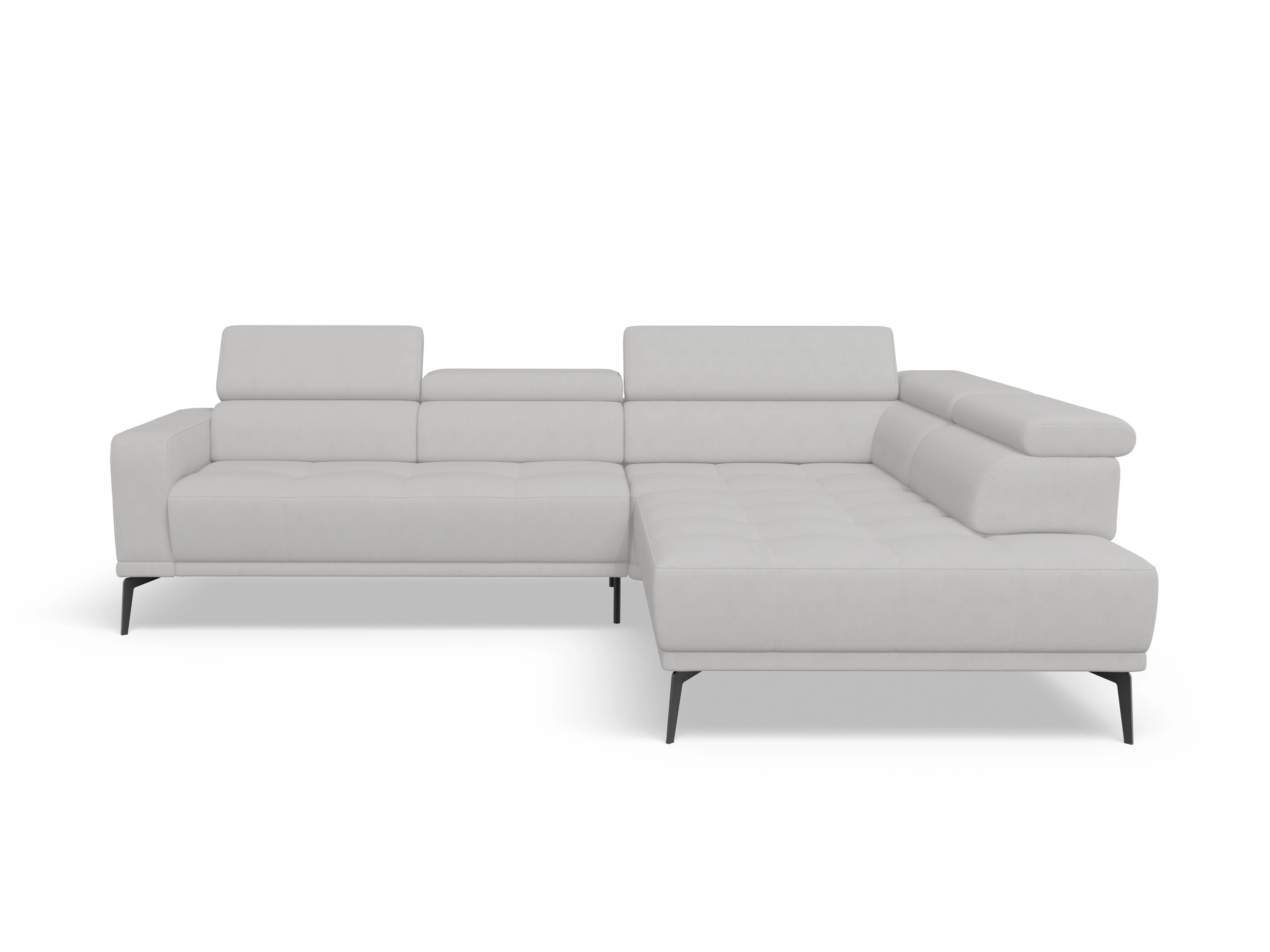 Marco Aho gr Medium R Ansicht des Produktes Marco Ecksofa rechts Abschluss offen in Stoff Grau
