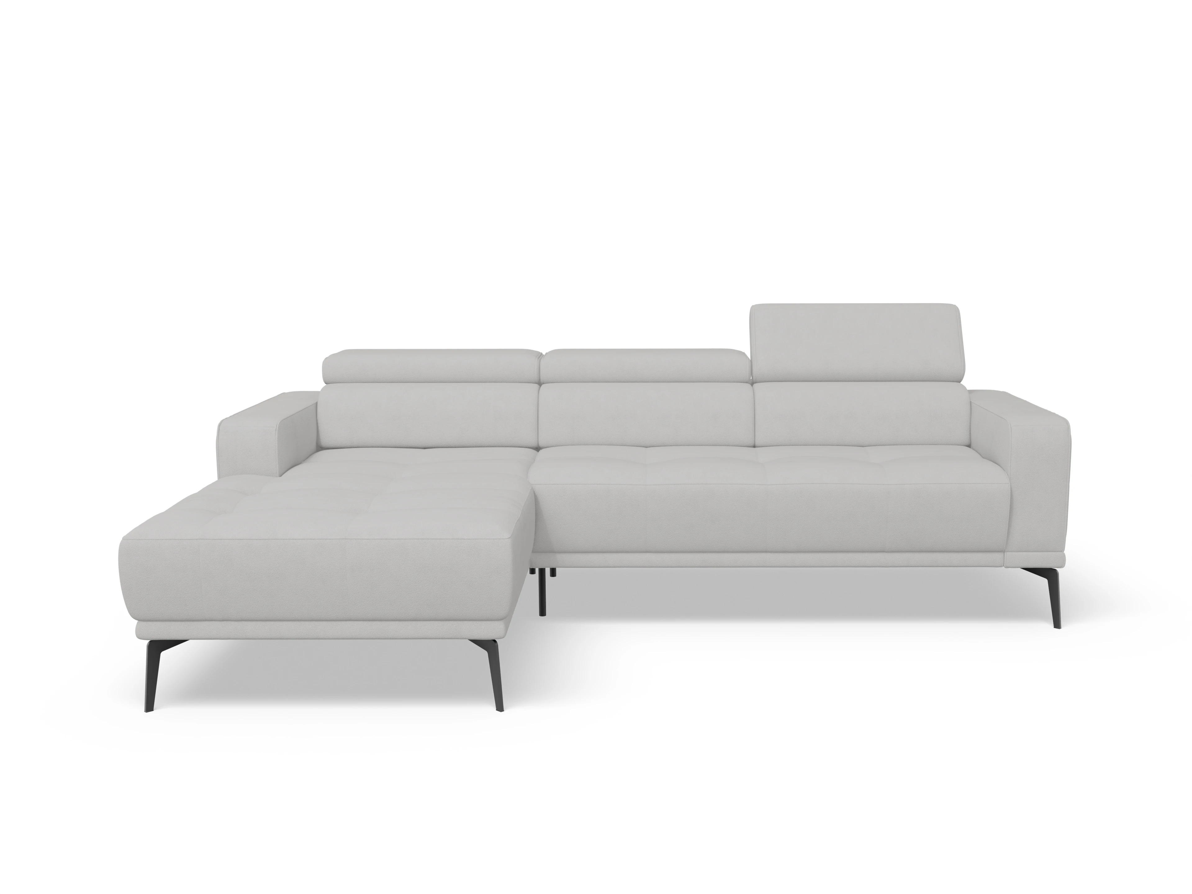 Ansicht des Produktes Marco Ecksofa links Abschluss offen in Stoff Grau