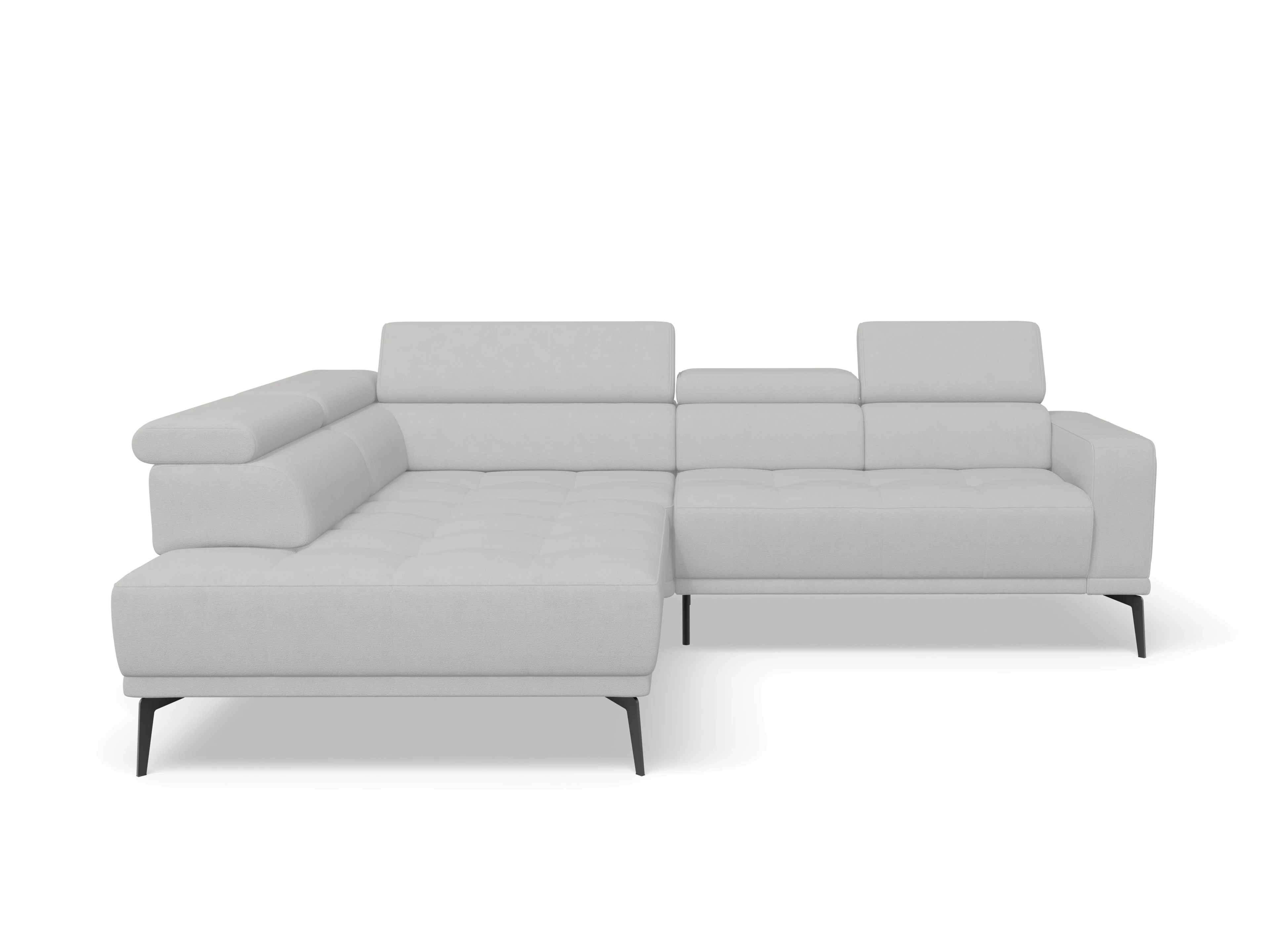 Ansicht des Produktes Marco Ecksofa links Abschluss offen in Stoff Grau