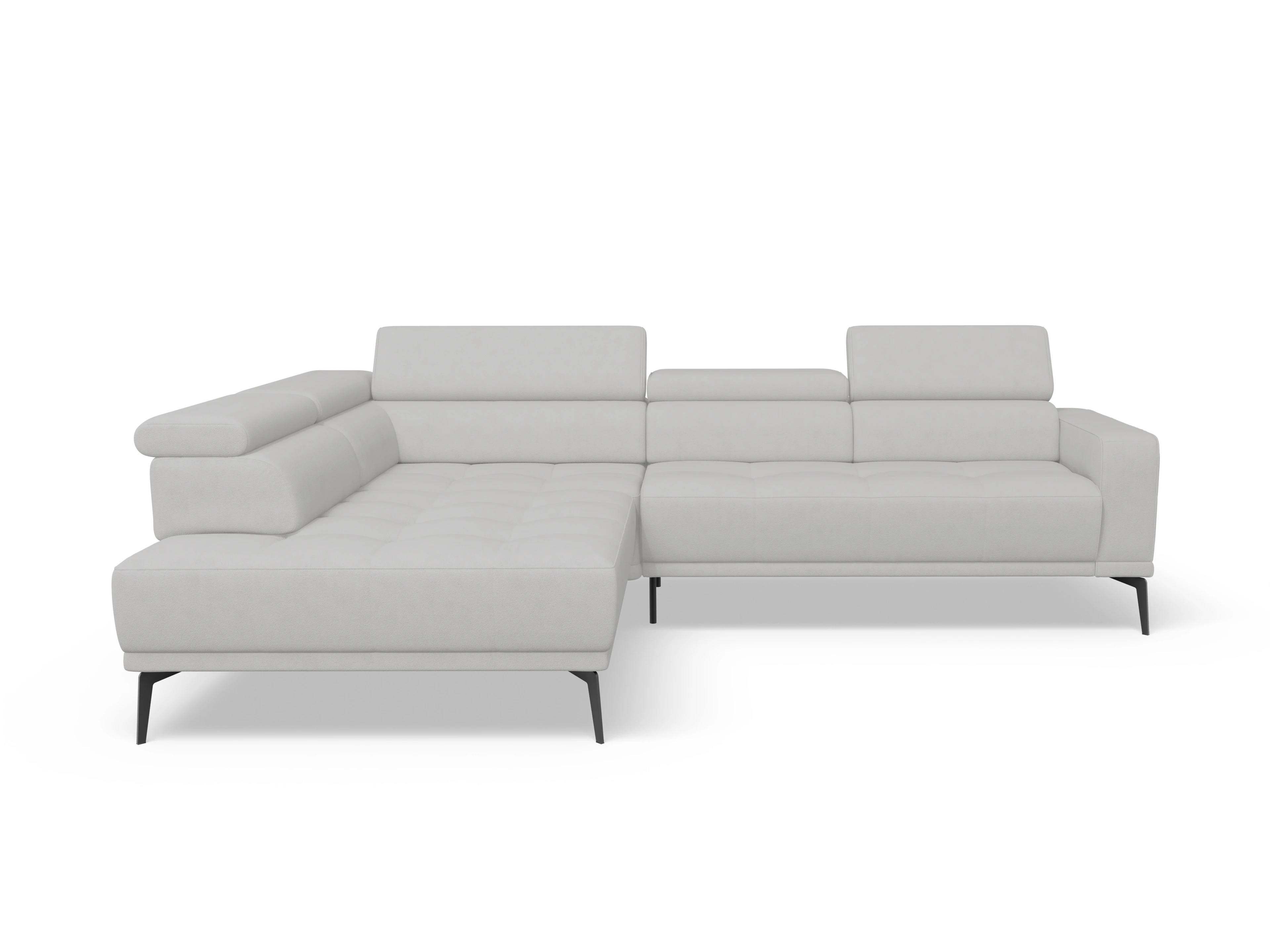 Ansicht des Produktes Marco Ecksofa links Abschluss offen in Stoff Grau