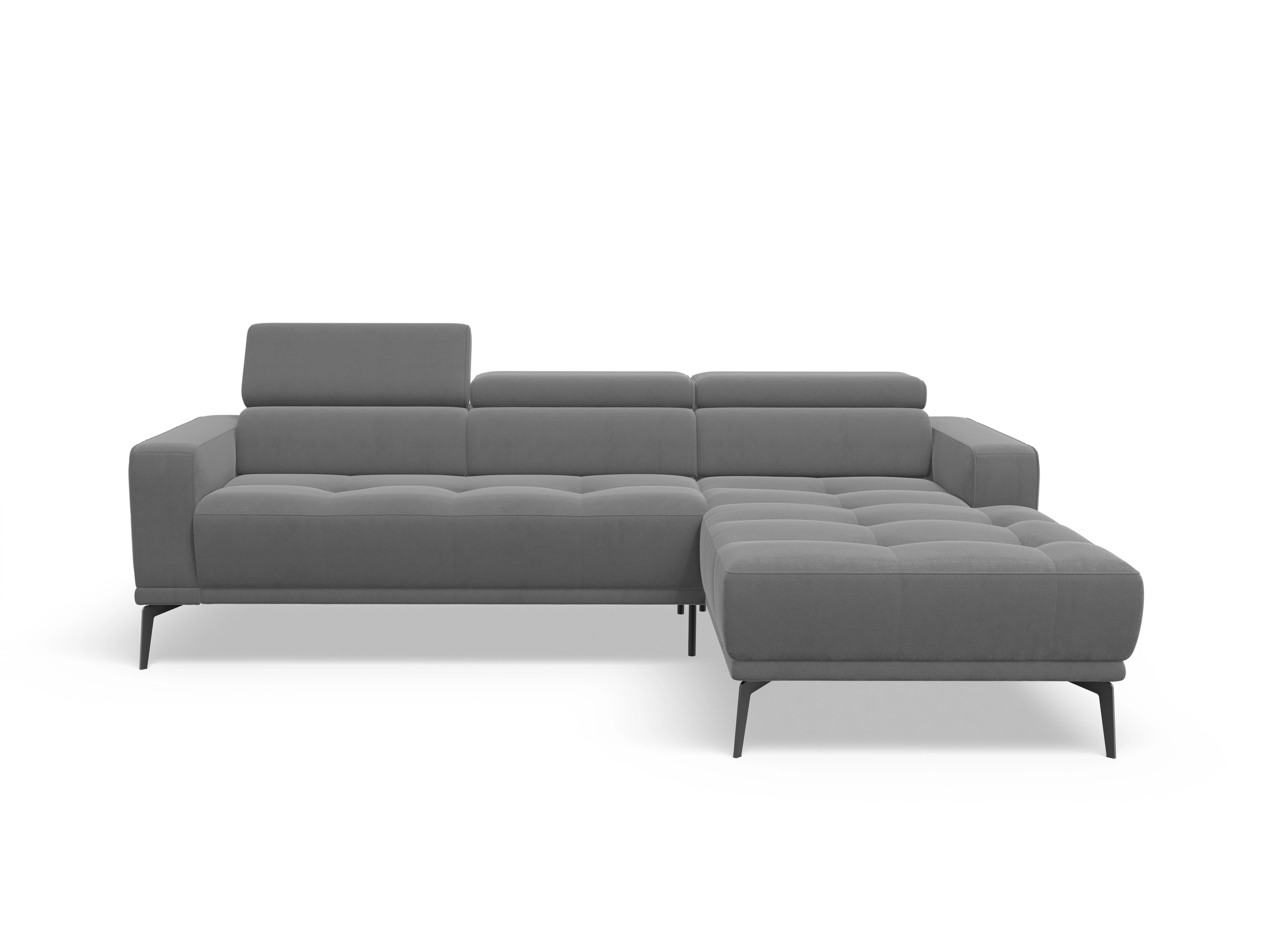 Marco LO Medium R Ansicht des Produktes Marco Ecksofa rechts Abschluss offen in Stoff Grau
