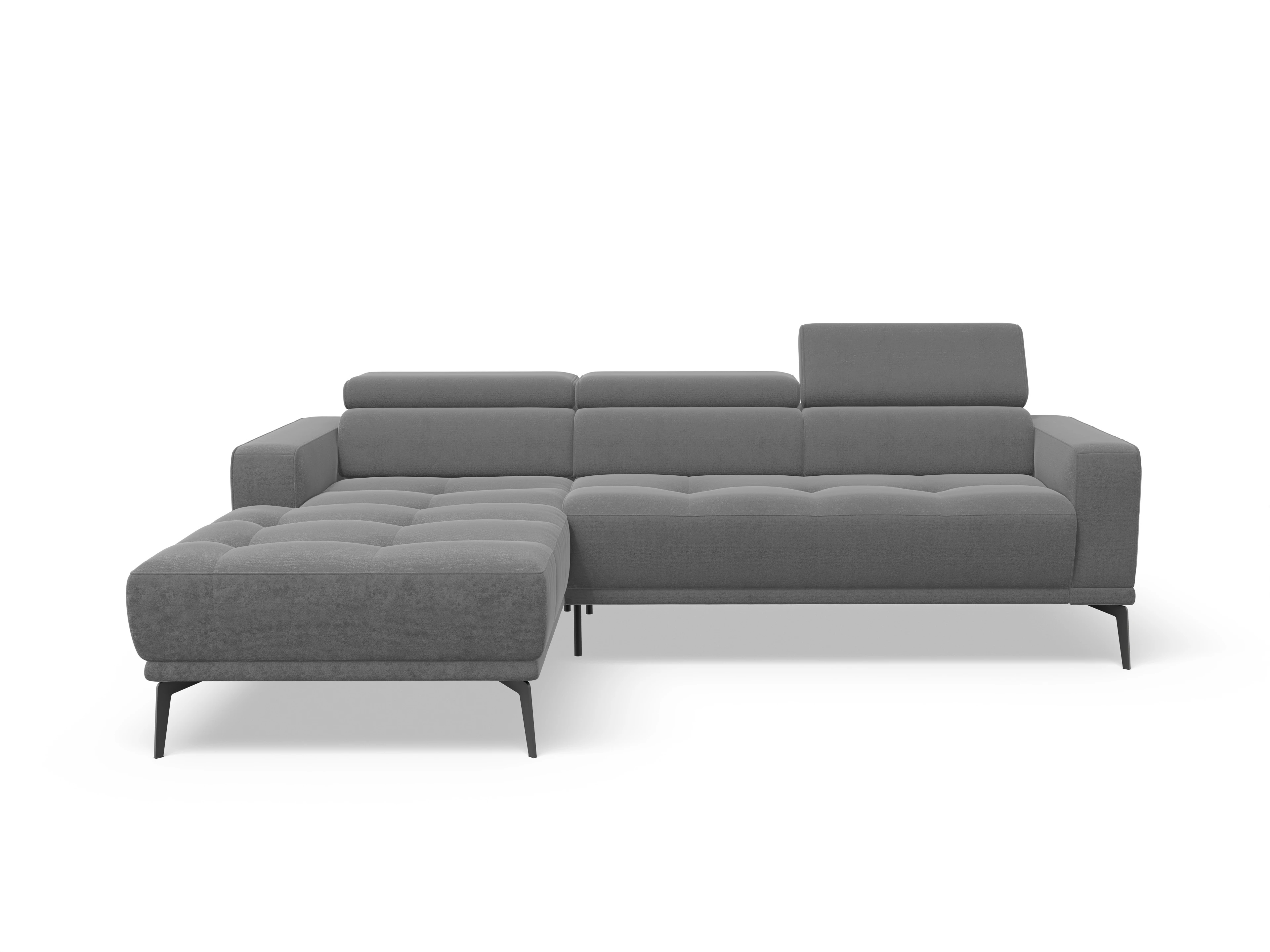 Ansicht des Produktes Marco Ecksofa links Abschluss offen in Stoff Grau