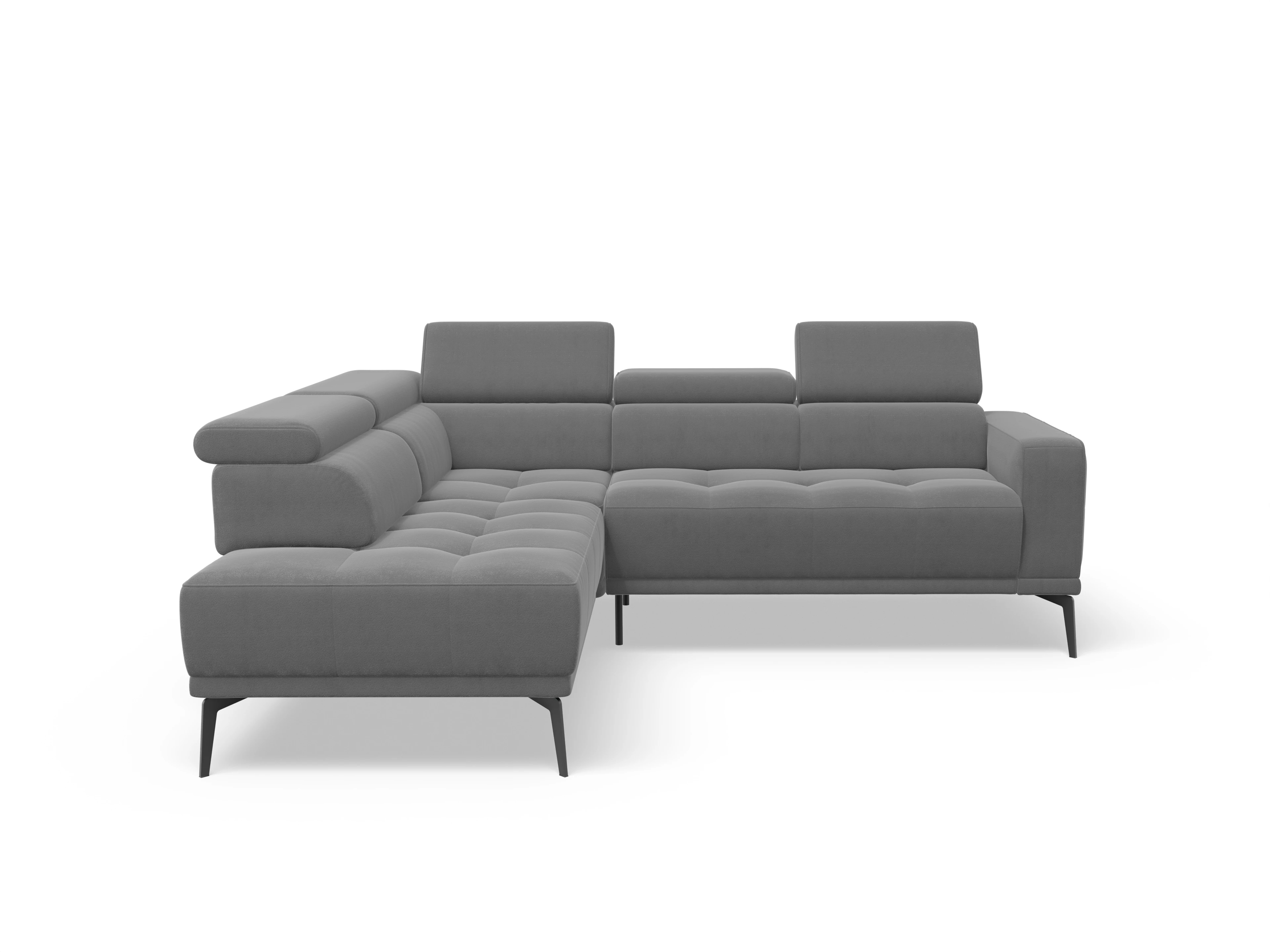 Marco Aho kl Small L Ansicht des Produktes Marco Ecksofa links Abschluss offen in Stoff Grau