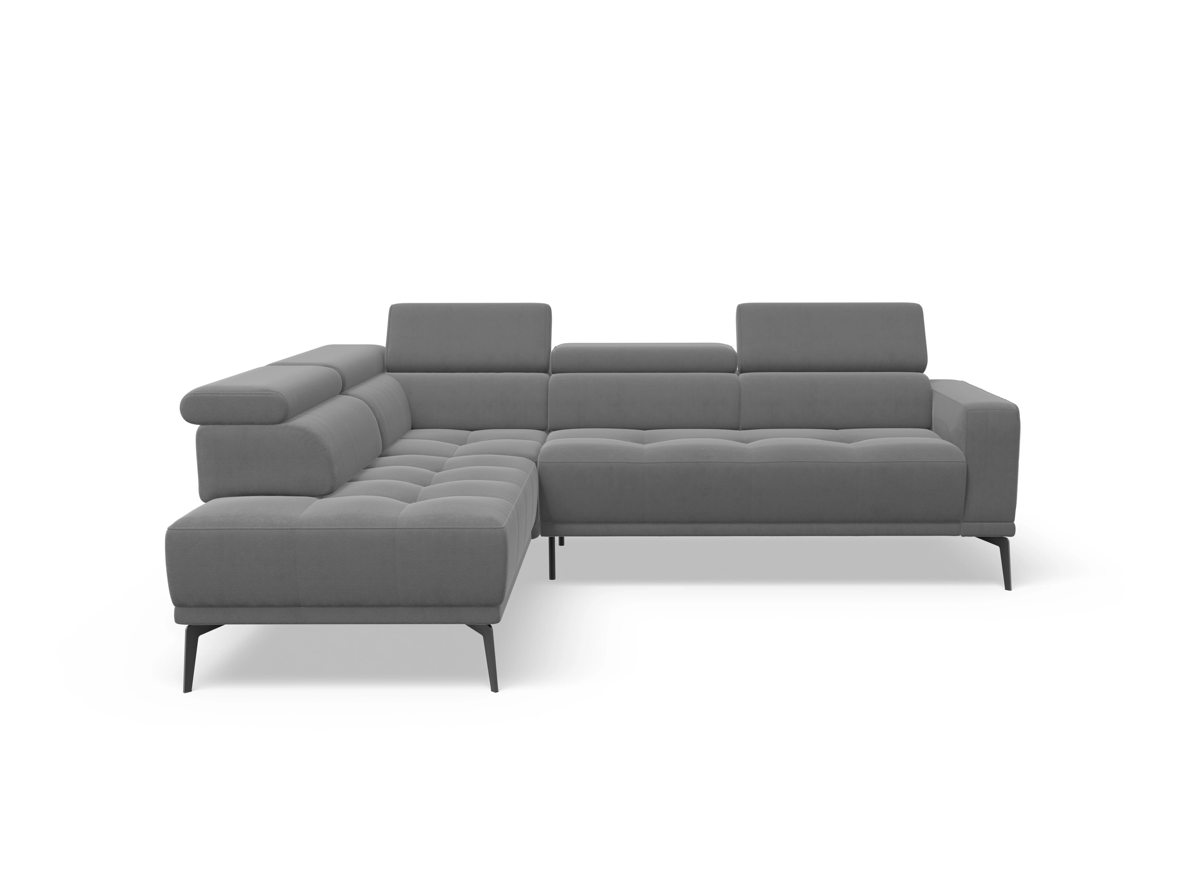Ansicht des Produktes Marco Ecksofa links Abschluss offen in Stoff Grau