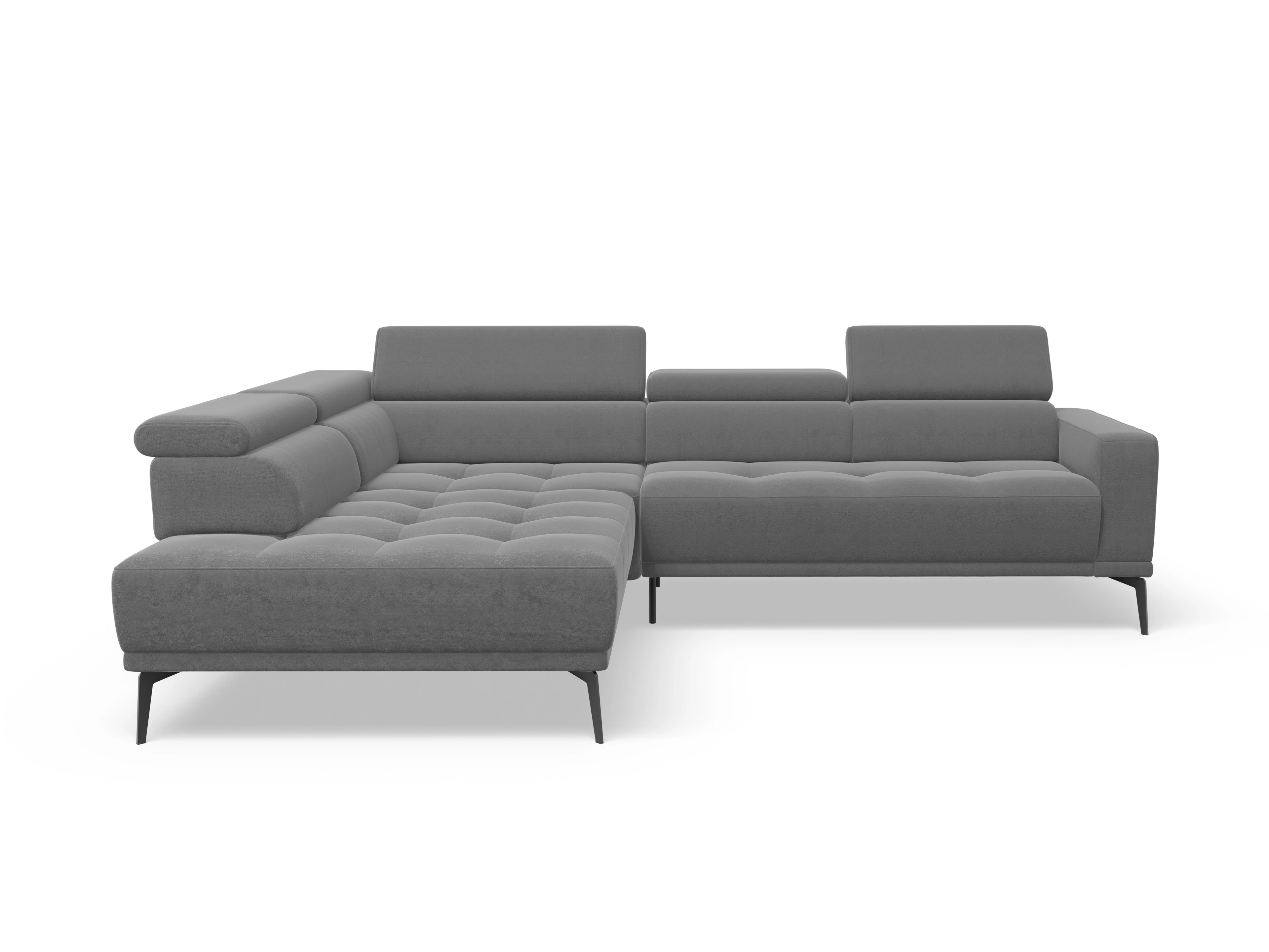 Ansicht des Produktes Marco Ecksofa links Abschluss offen in Stoff Grau