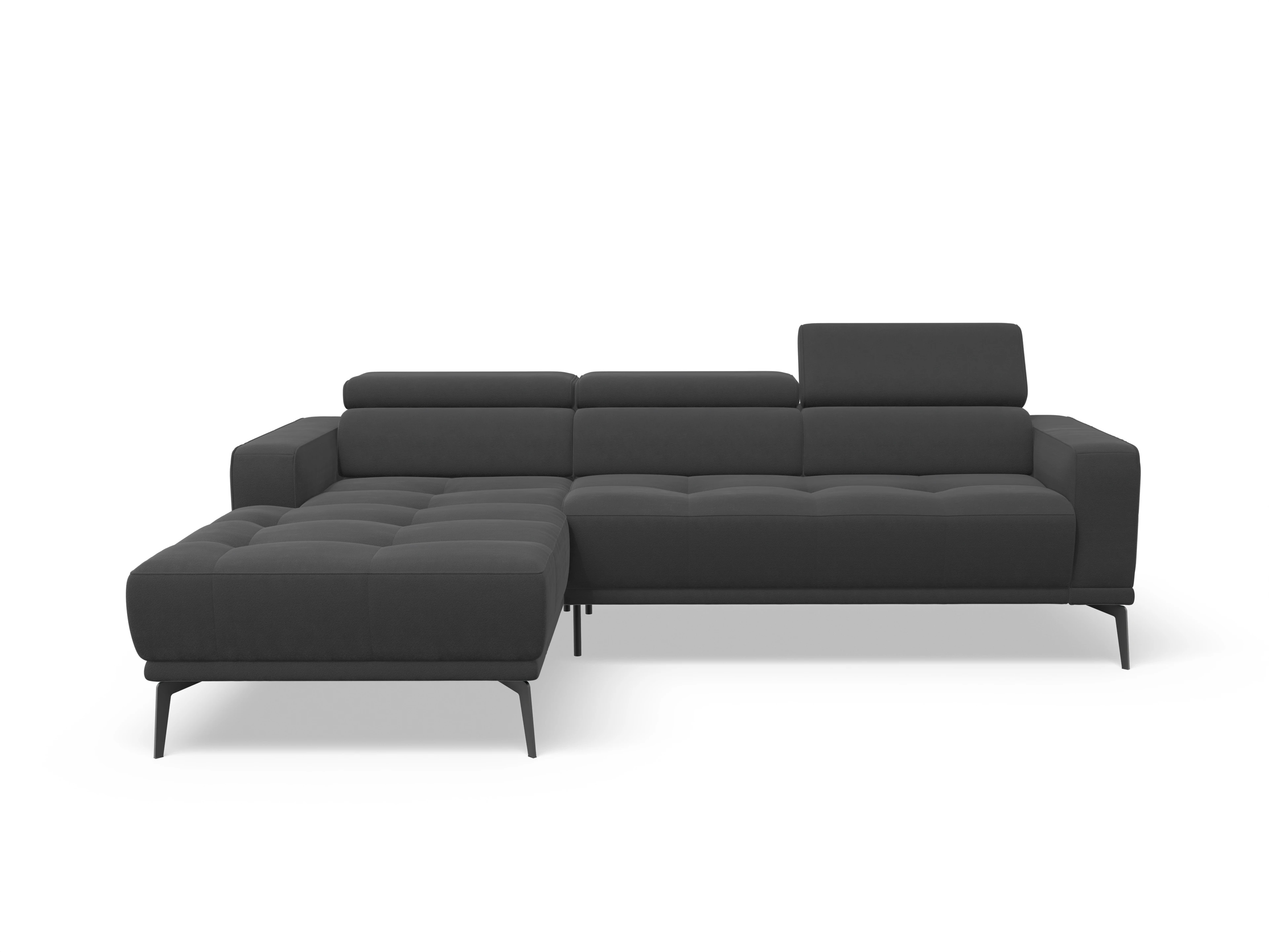Ansicht des Produktes Marco Ecksofa links Abschluss offen in Stoff Grau