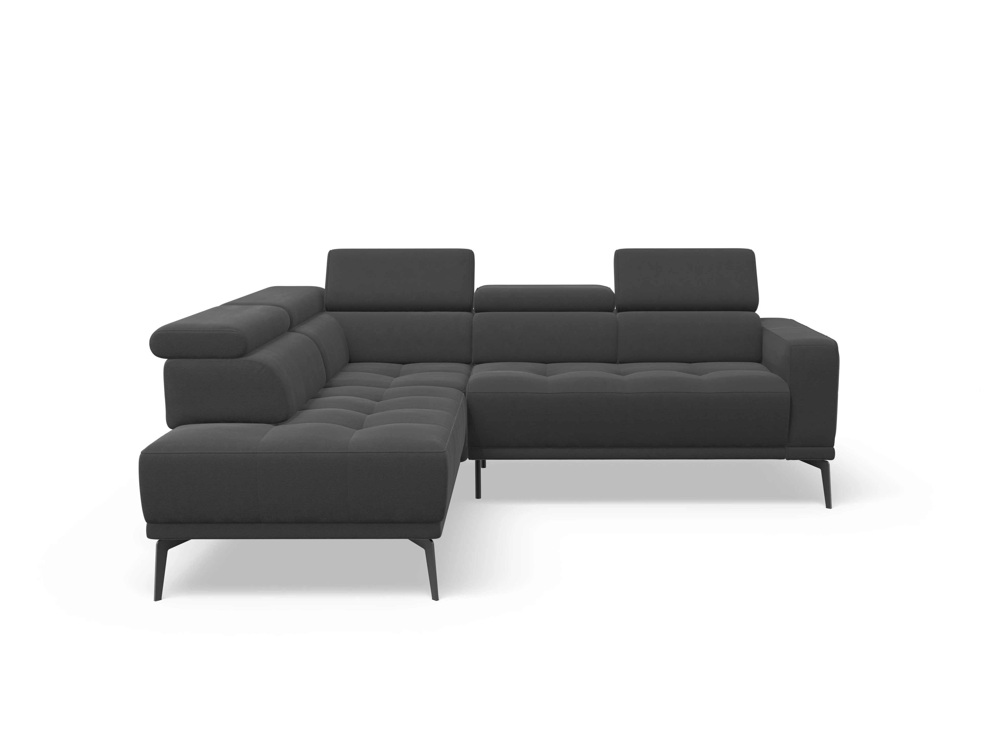 Ansicht des Produktes Marco Ecksofa links Abschluss offen in Stoff Grau