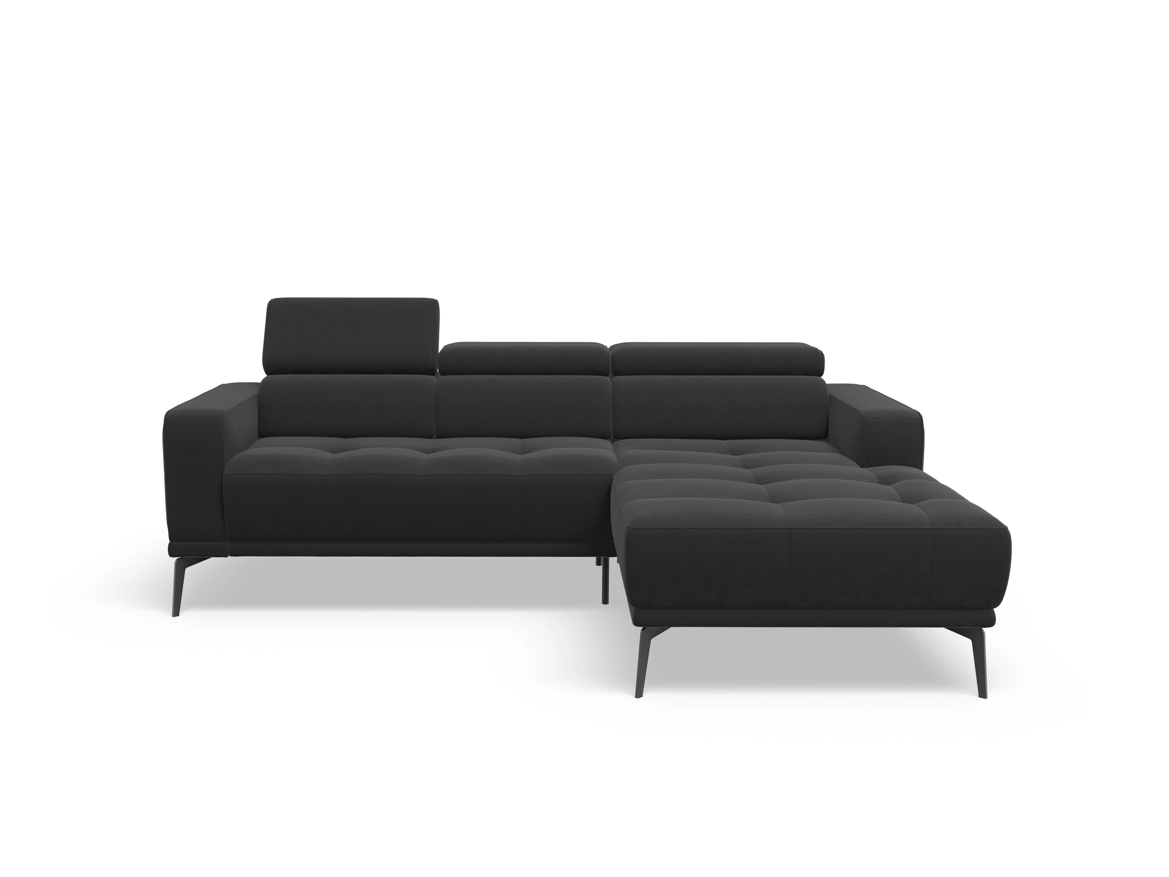 Ansicht des Produktes Marco Ecksofa rechts Abschluss offen in Stoff Grau