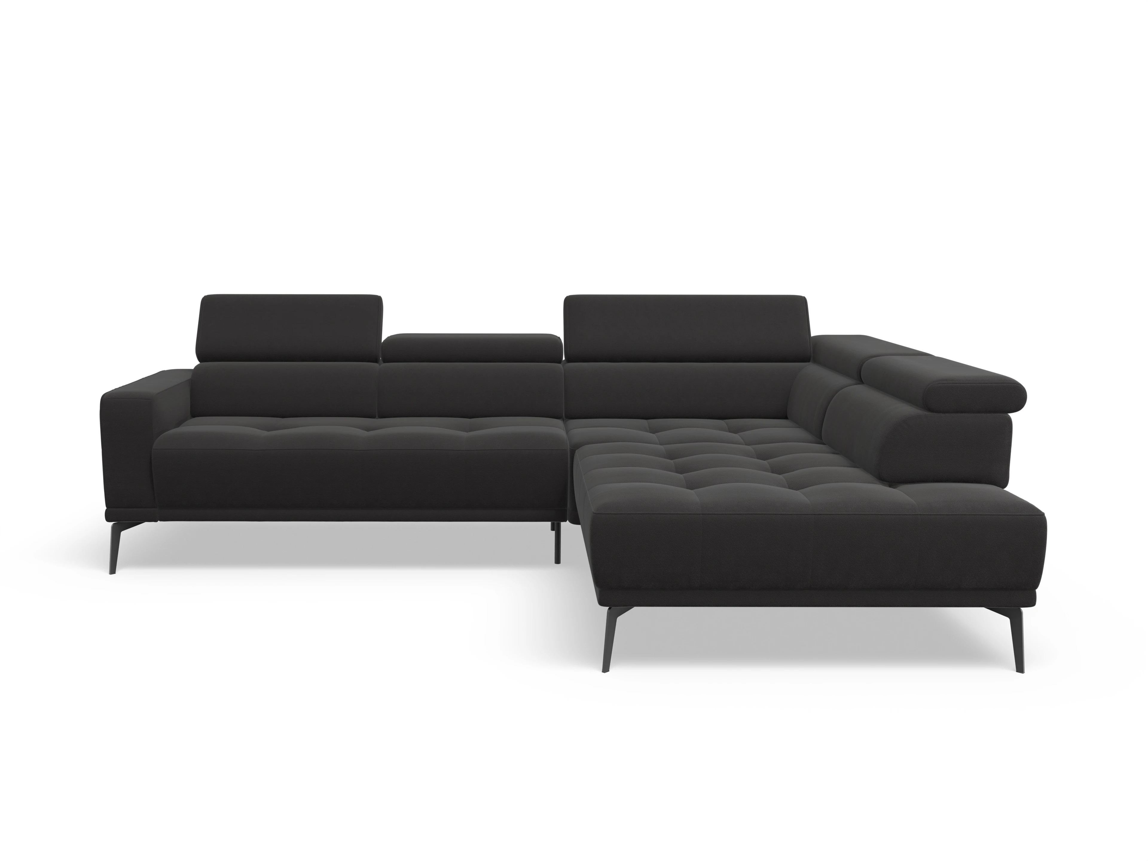 Ansicht des Produktes Marco Ecksofa rechts Abschluss offen in Stoff Grau