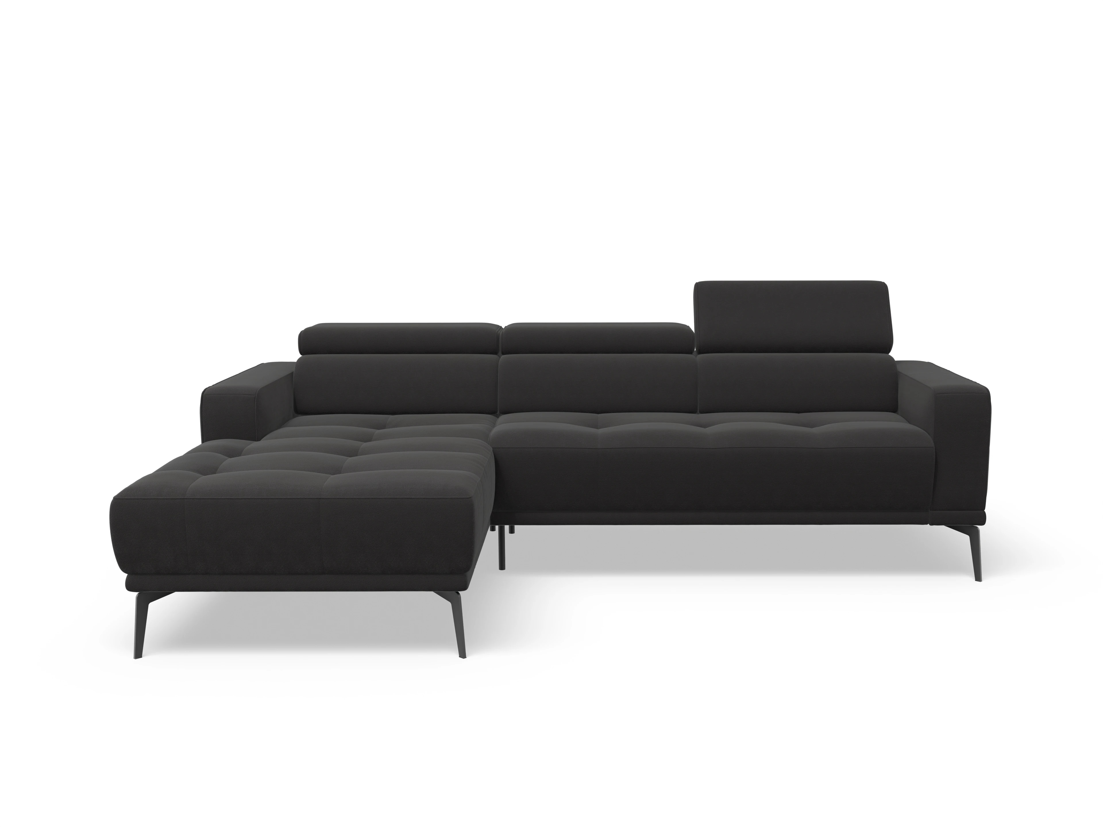 Ansicht des Produktes Marco Ecksofa links Abschluss offen in Stoff Grau