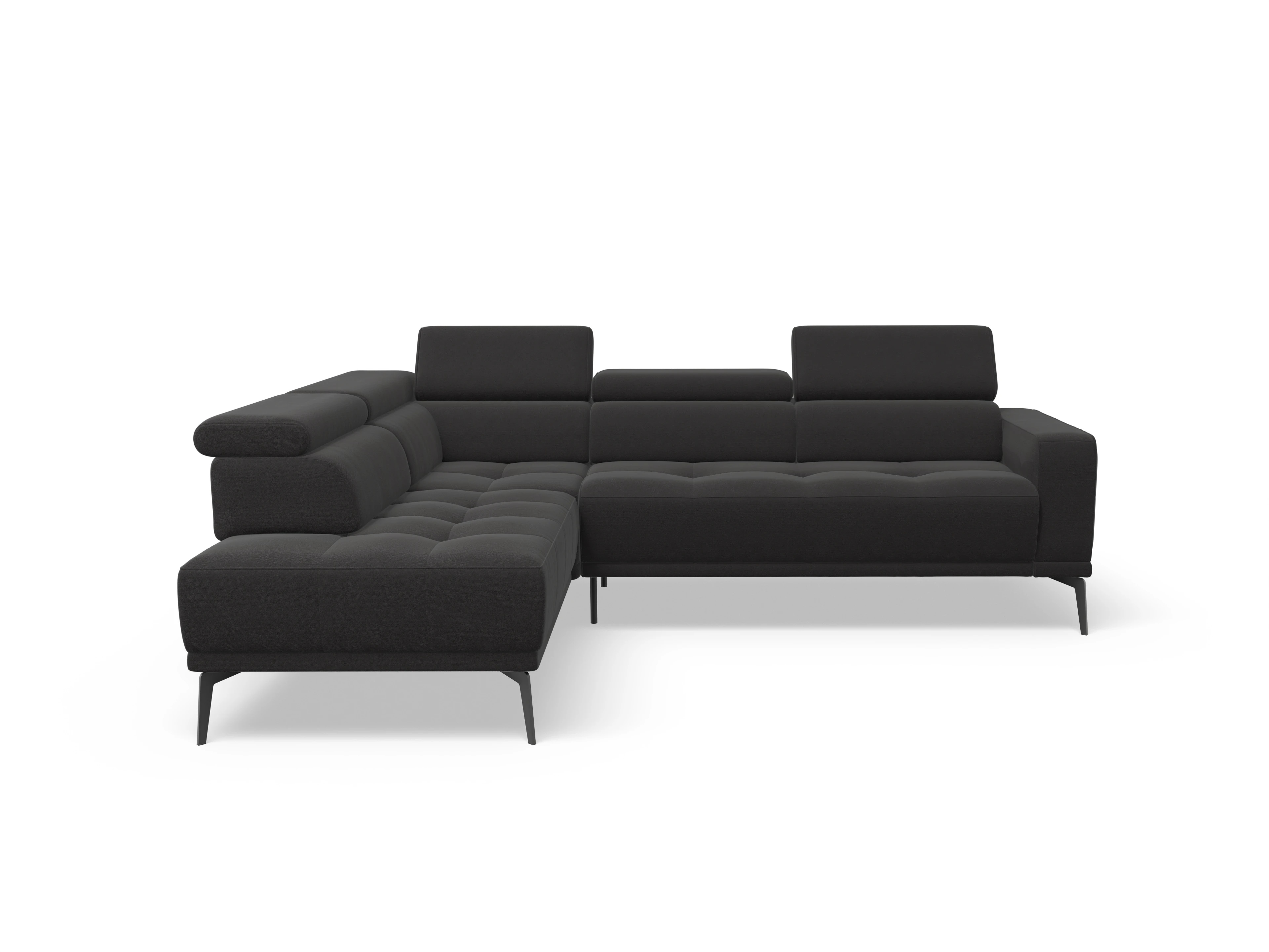 Ansicht des Produktes Marco Ecksofa links Abschluss offen in Stoff Grau