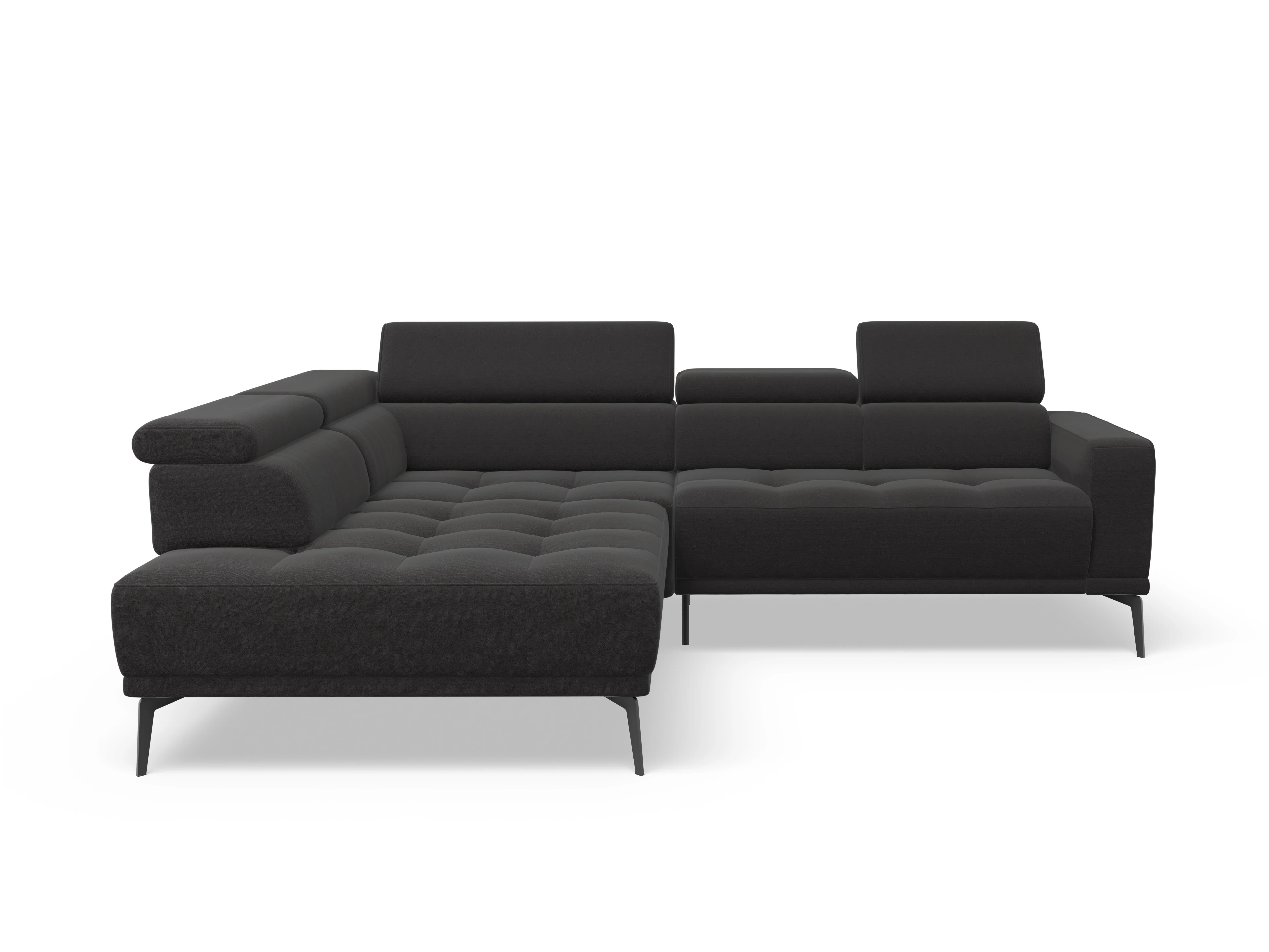 Ansicht des Produktes Marco Ecksofa links Abschluss offen in Stoff Grau