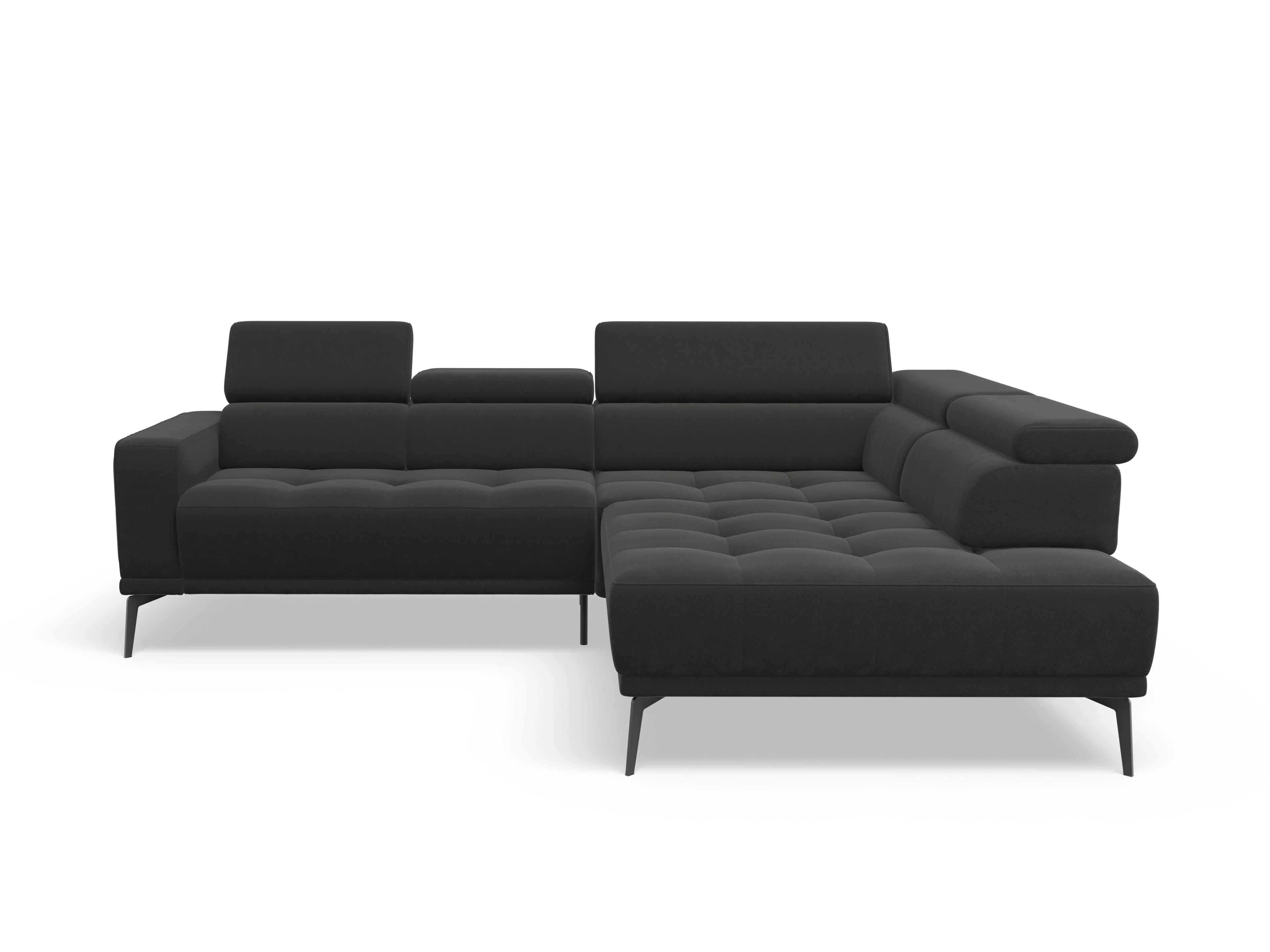 Marco Aho gr Small R (mit Funktionen) Ansicht des Produktes Marco Ecksofa rechts Abschluss offen in Stoff Grau