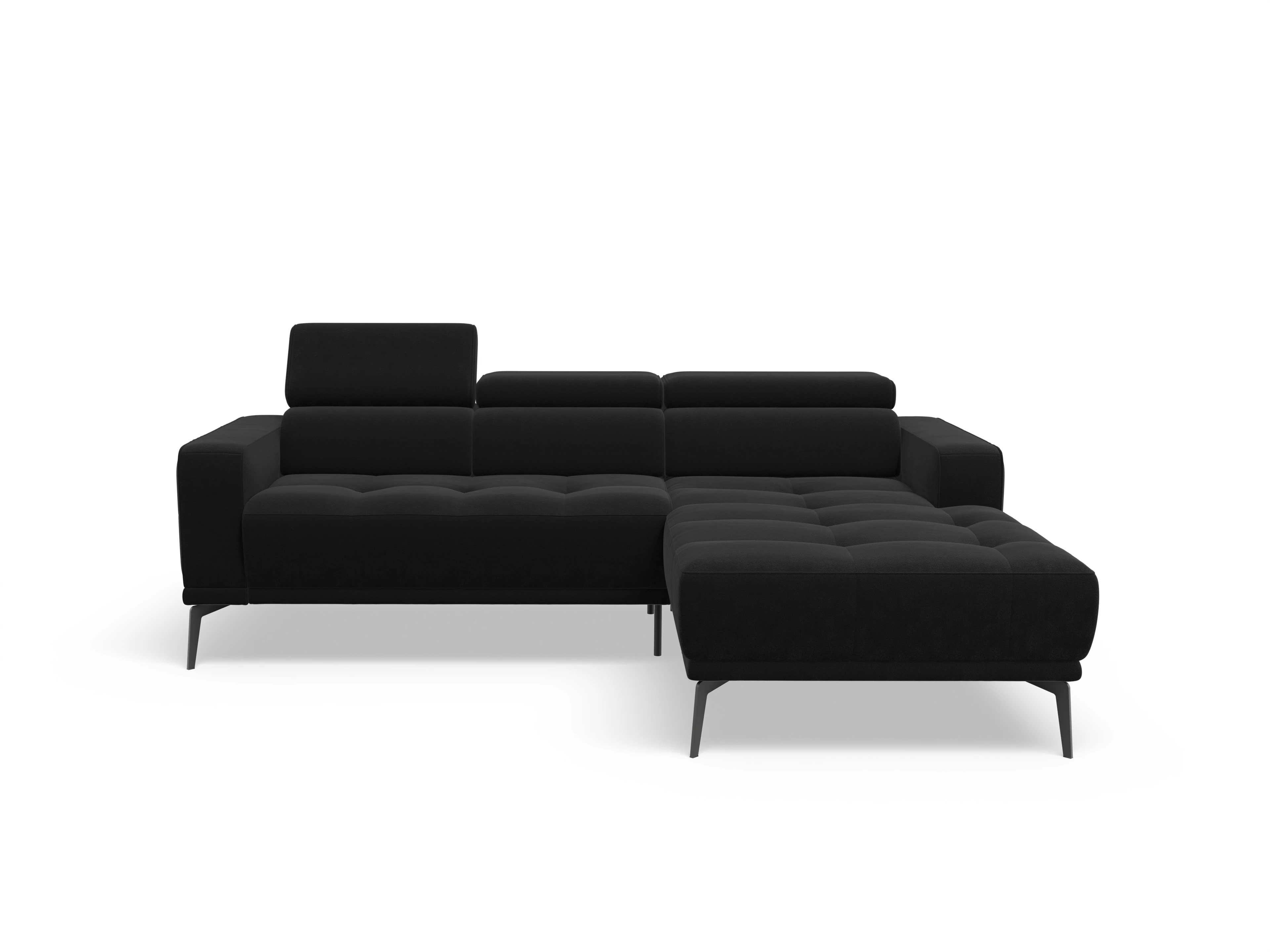 Ansicht des Produktes Marco Ecksofa rechts Abschluss offen in Stoff Schwarz