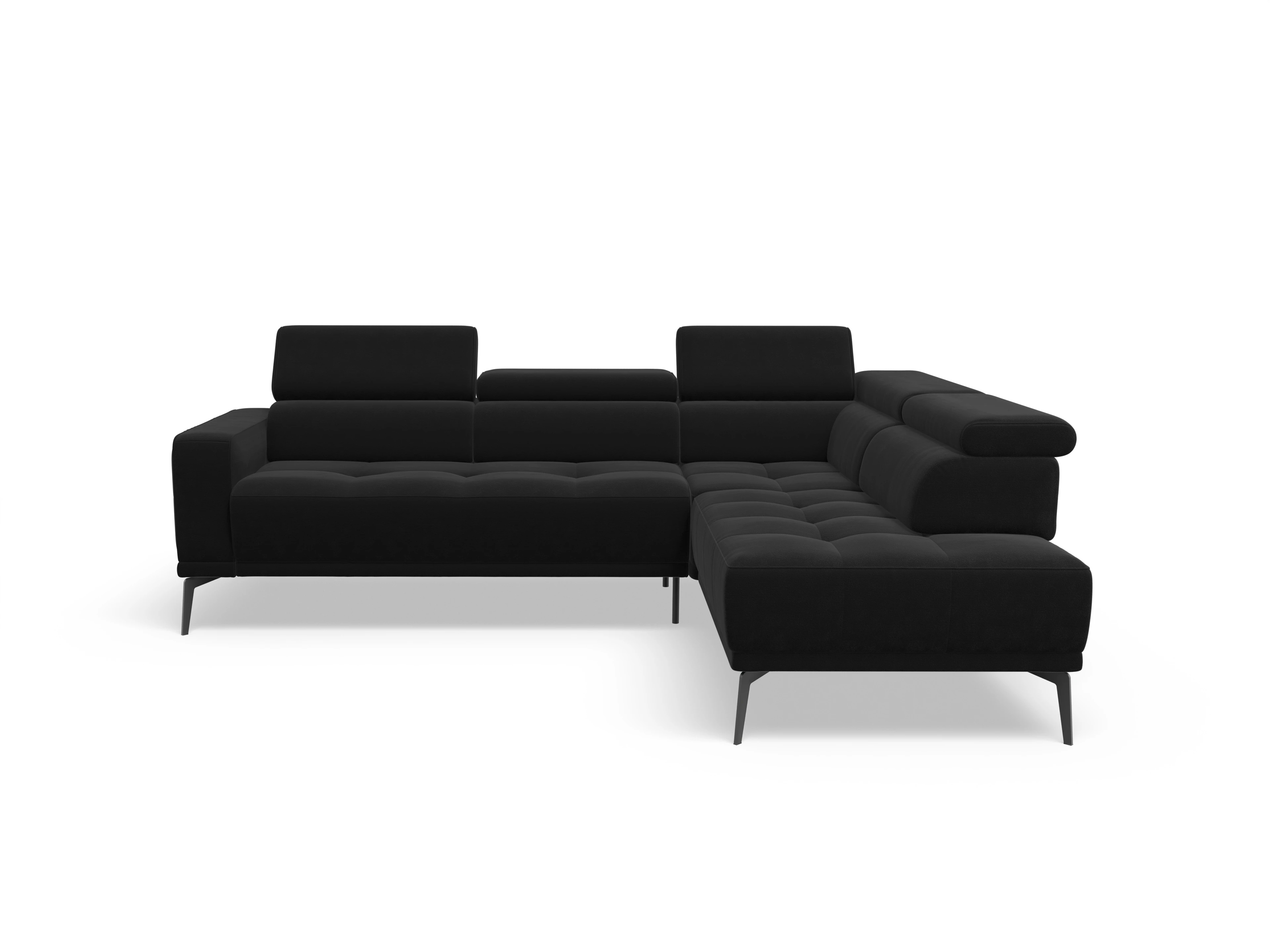 Ansicht des Produktes Marco Ecksofa rechts Abschluss offen in Stoff Schwarz