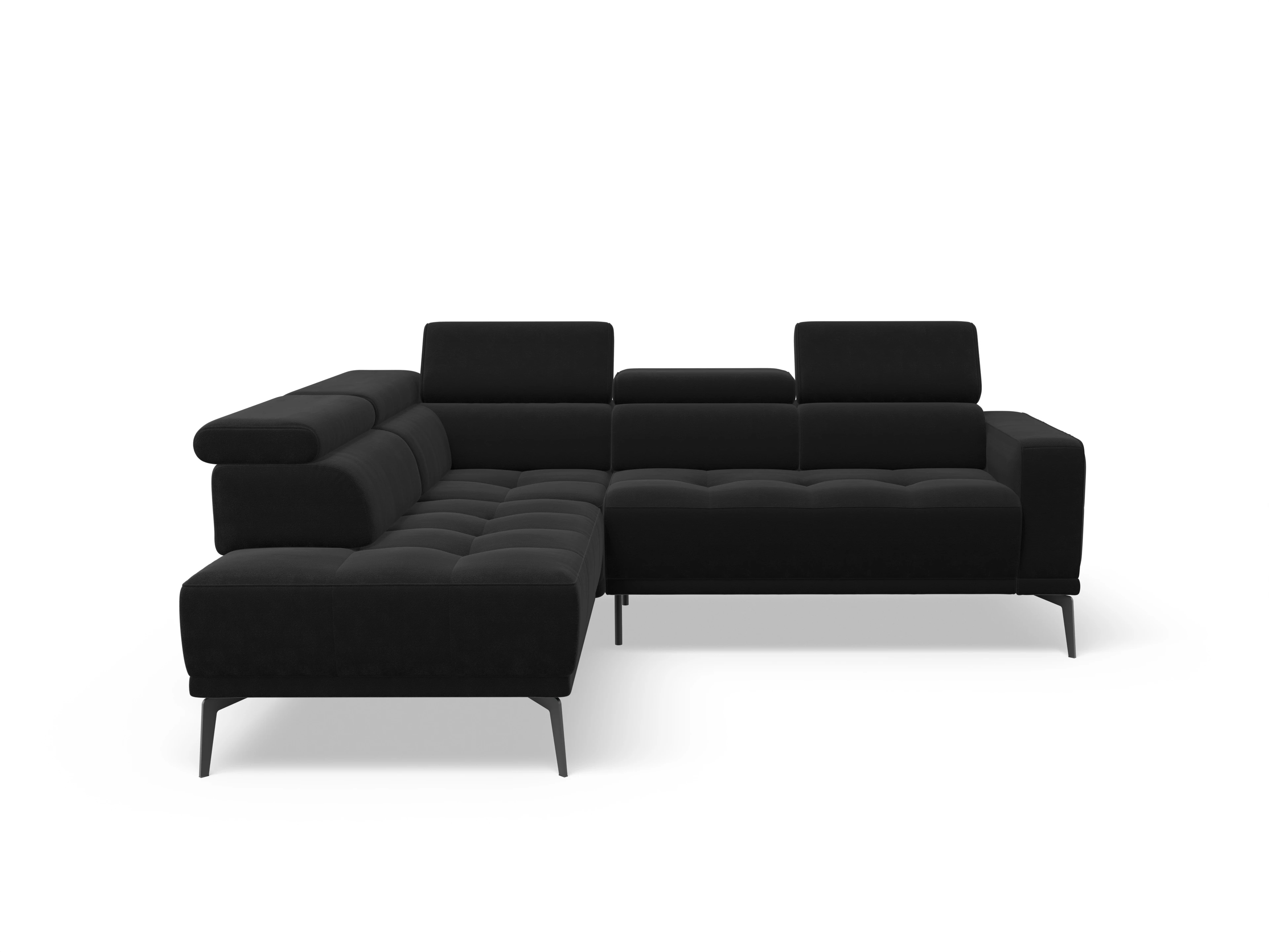 Ansicht des Produktes Marco Ecksofa links Abschluss offen in Stoff Schwarz