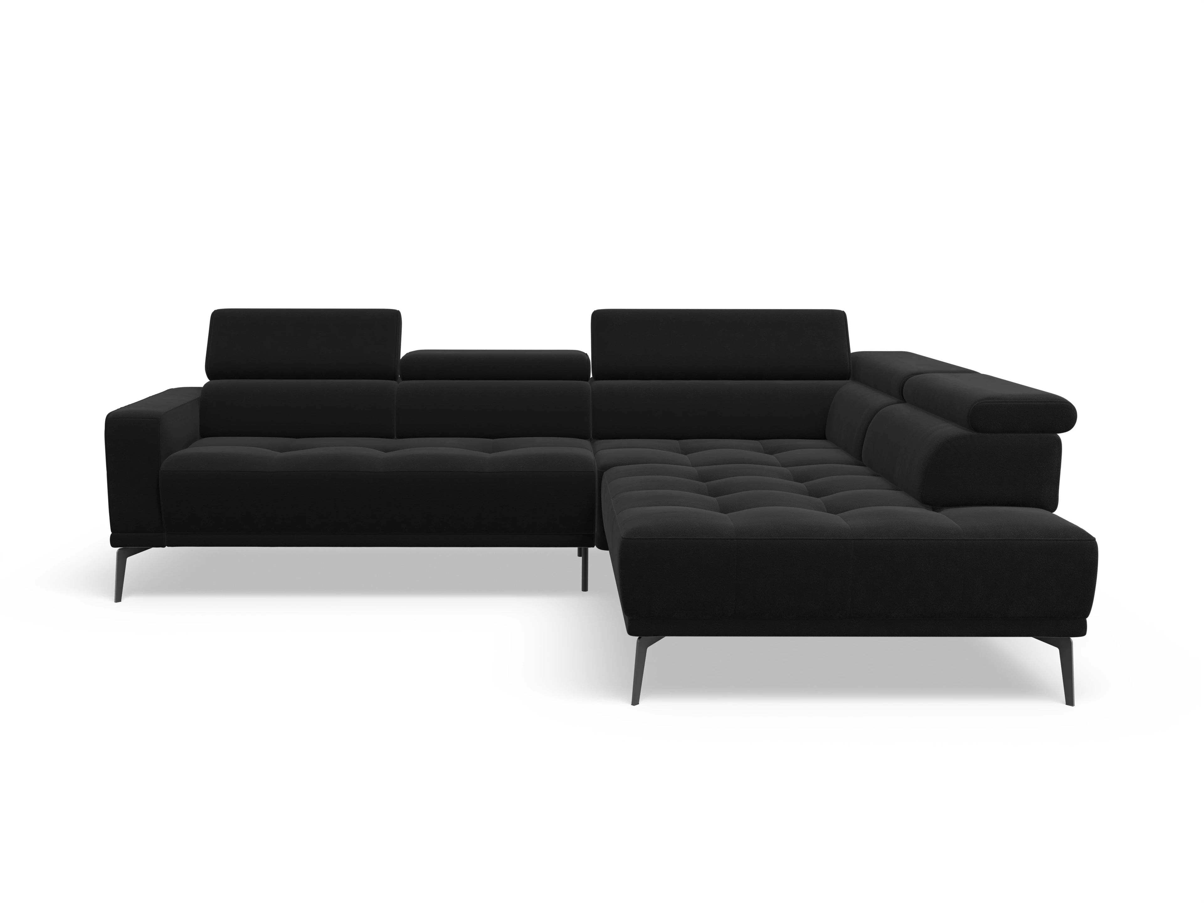 Ansicht des Produktes Marco Ecksofa rechts Abschluss offen in Stoff Schwarz
