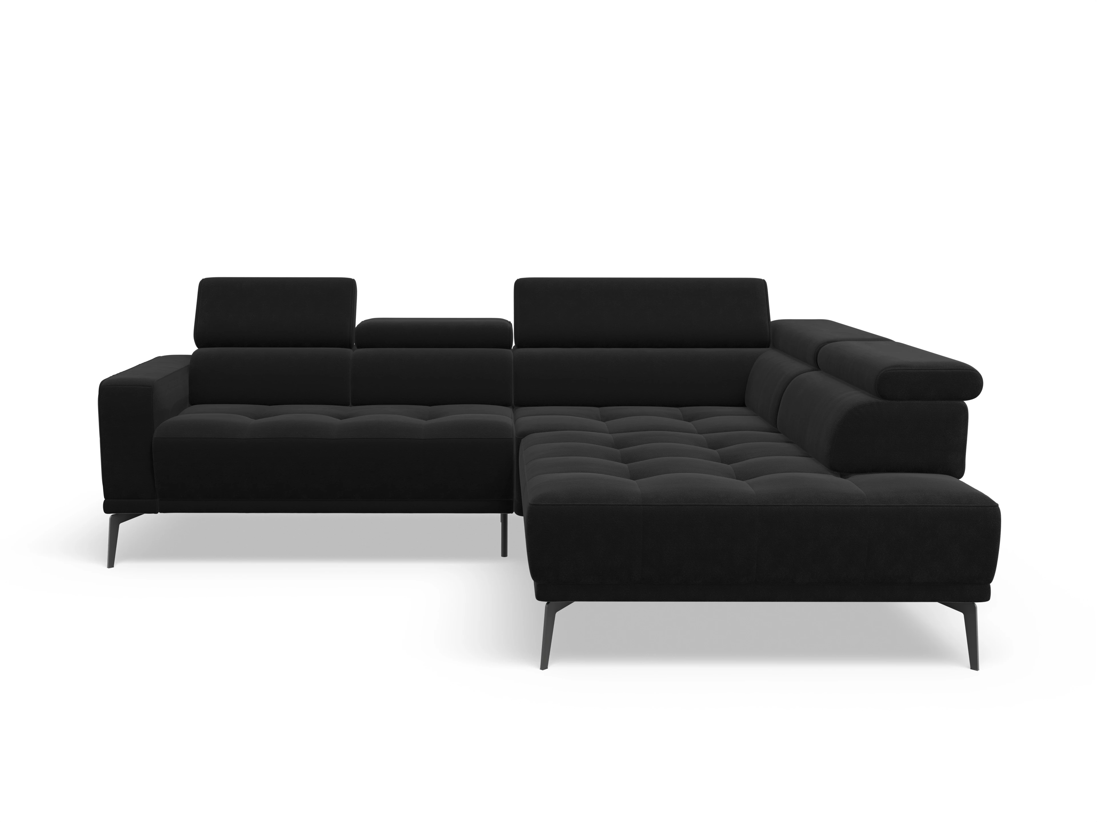 Ansicht des Produktes Marco Ecksofa rechts Abschluss offen in Stoff Schwarz