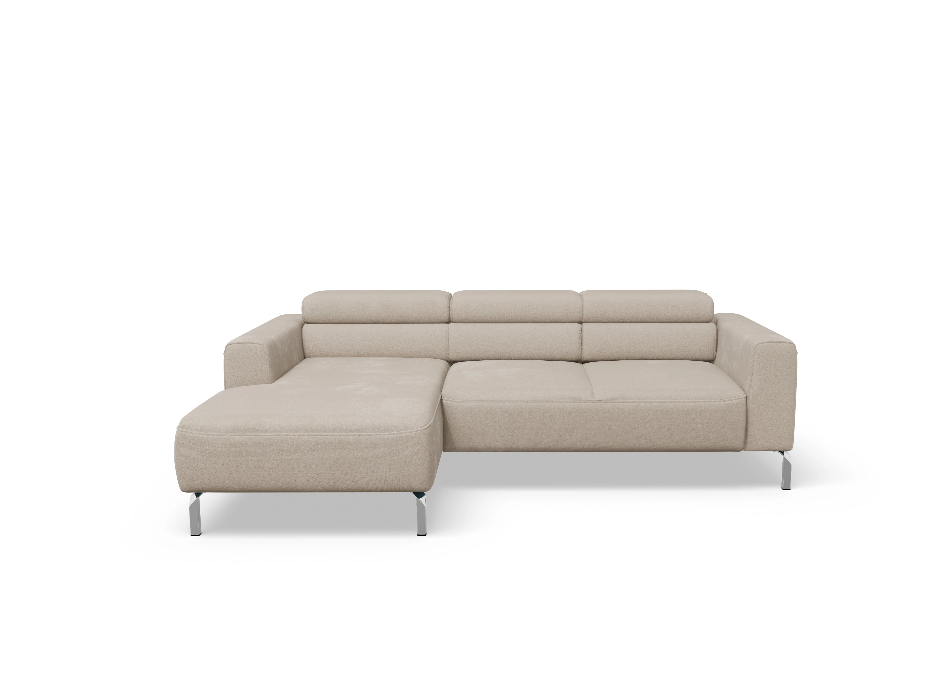 Season Ecksofa Longchair Medium L Ansicht des Produktes Season Ecksofa links Abschluss offen in Stoff Beige