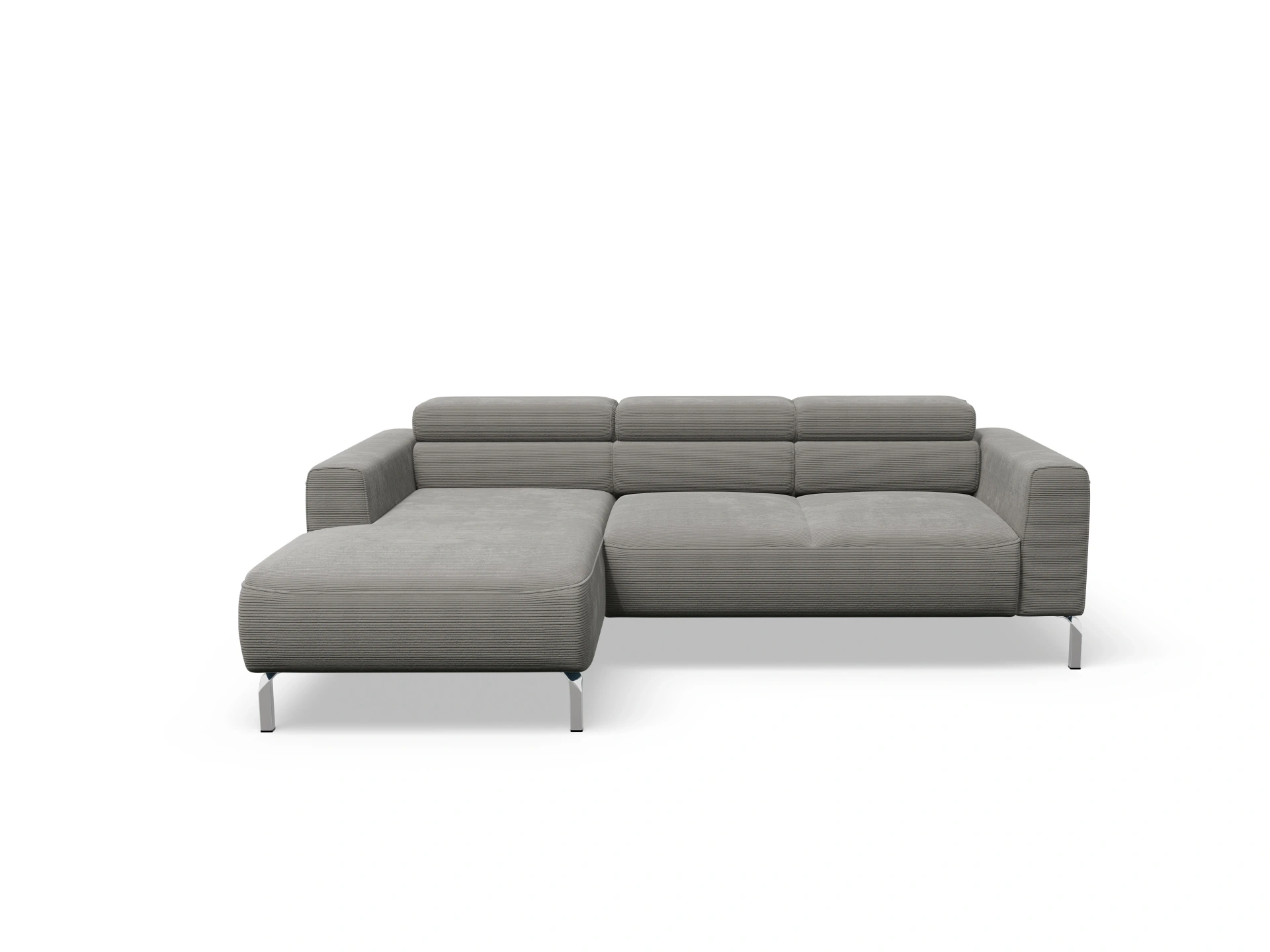 Ansicht des Produktes Season Ecksofa links Abschluss offen in Stoff Grau