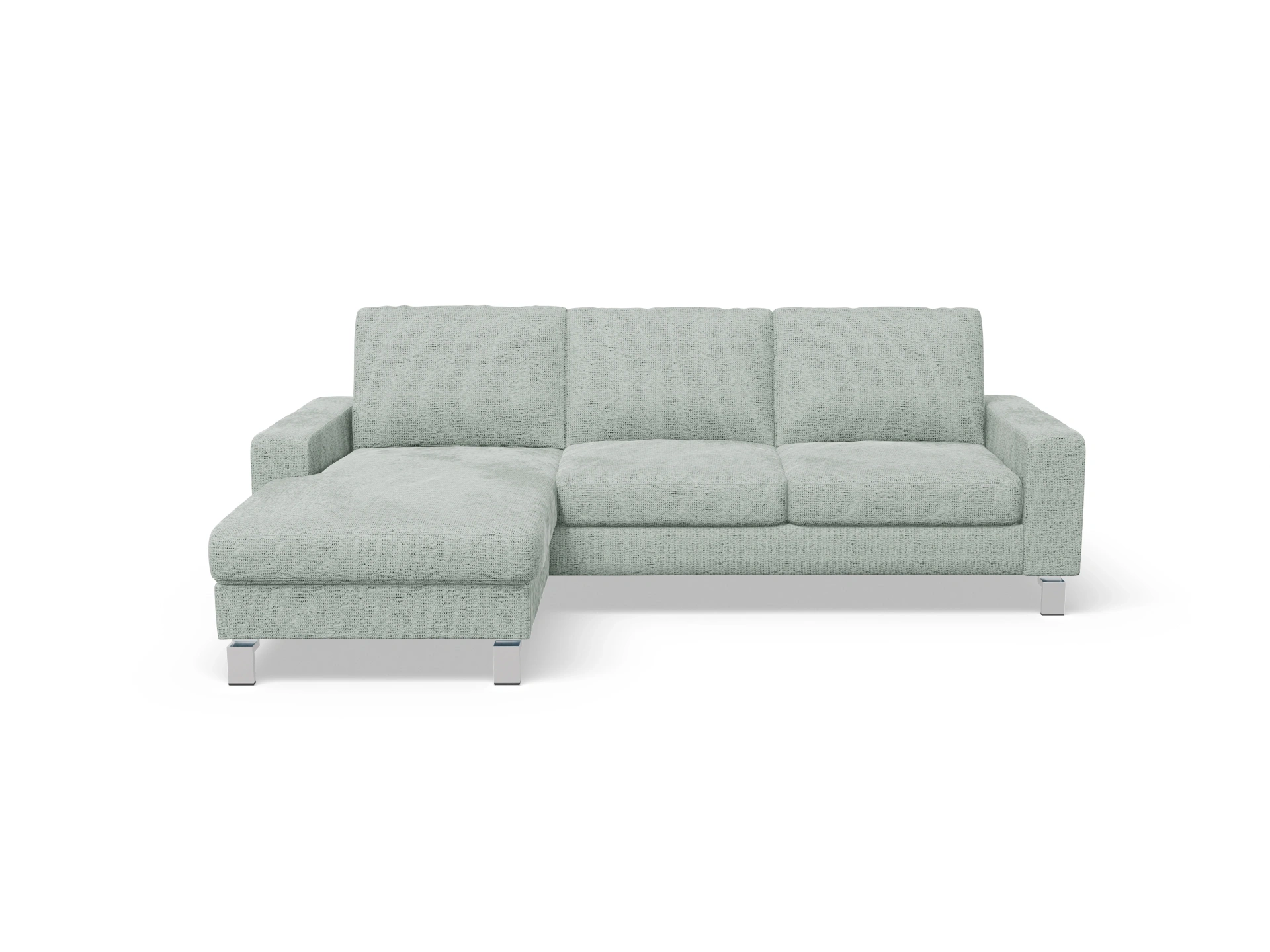 Ansicht des Produktes Indiana Ecksofa links Abschluss offen in Stoff Grau
