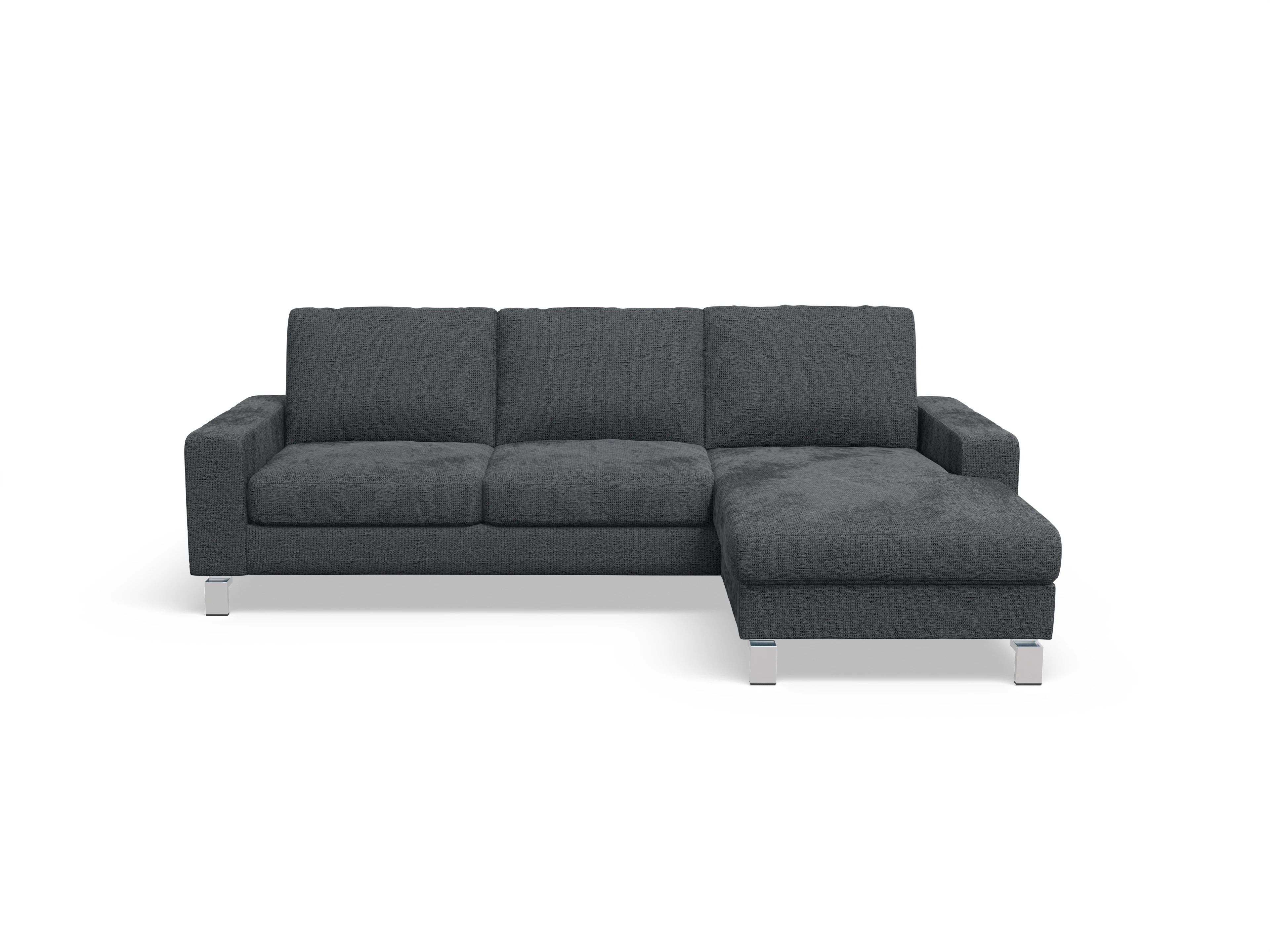 Indiana Ecksofa LO Small R Ansicht des Produktes Indiana Ecksofa rechts Abschluss offen in Stoff Grau