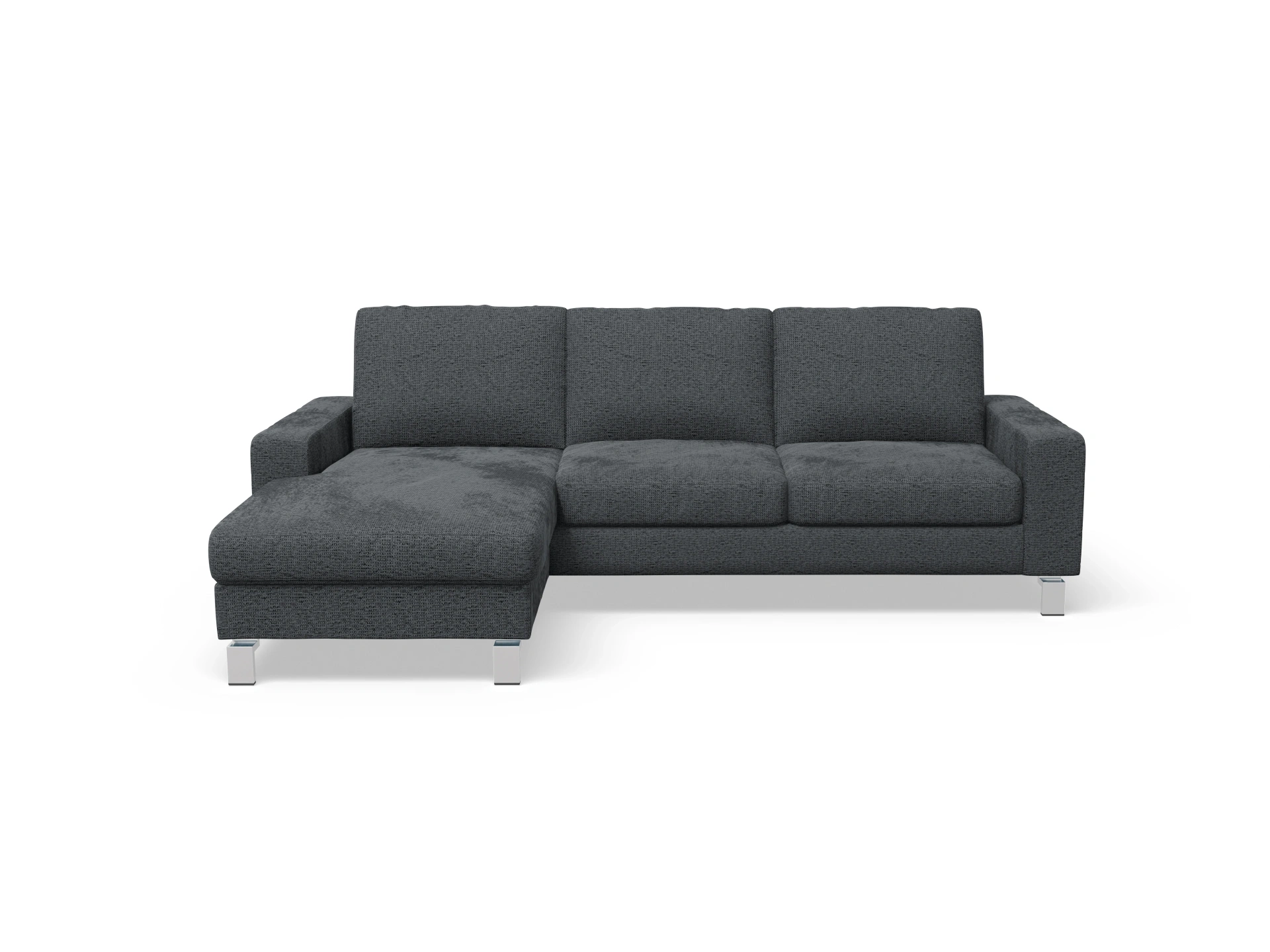Ansicht des Produktes Indiana Ecksofa links Abschluss offen in Stoff Grau