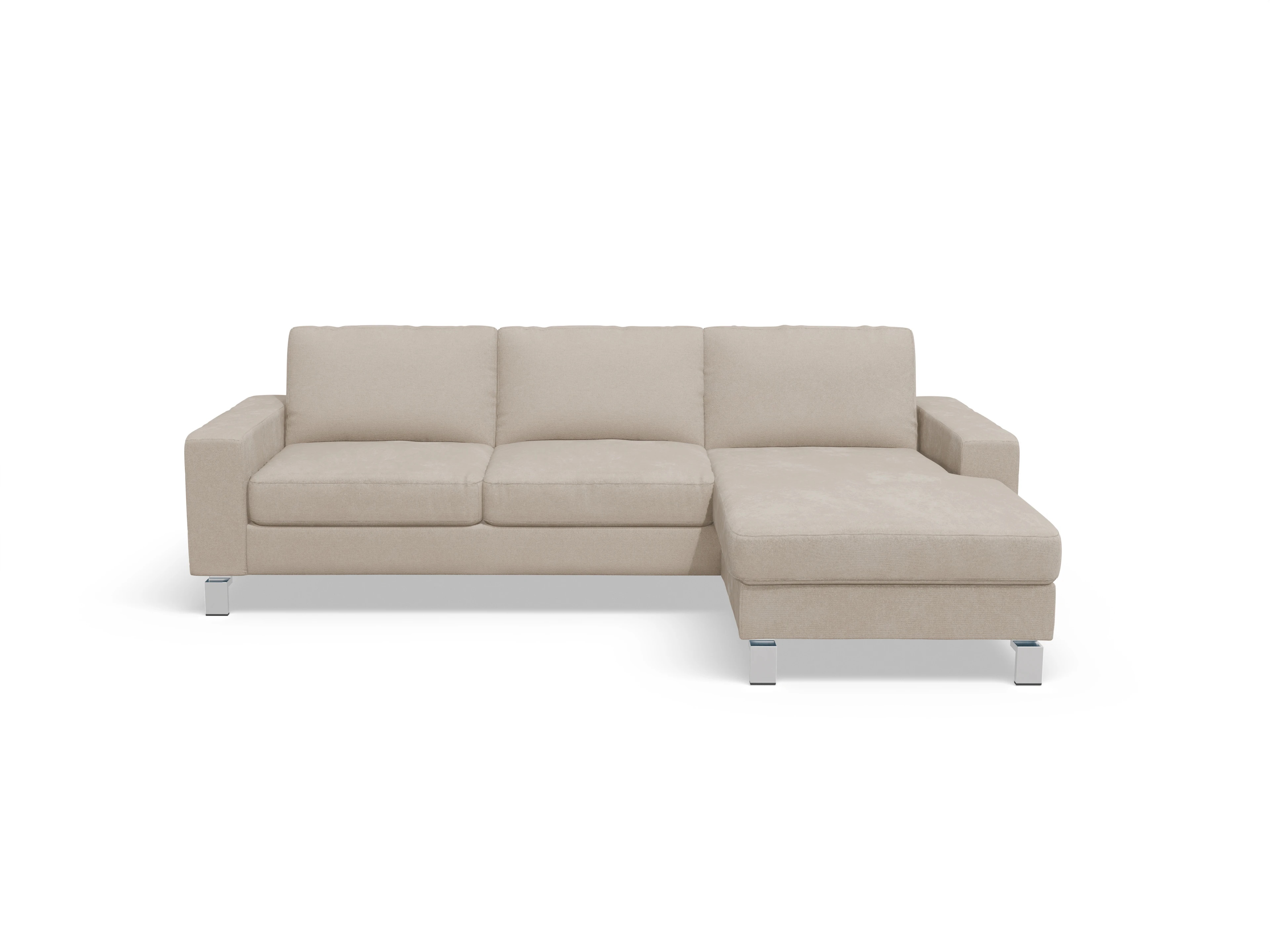 Ansicht des Produktes Indiana Ecksofa rechts Abschluss offen in Stoff Beige