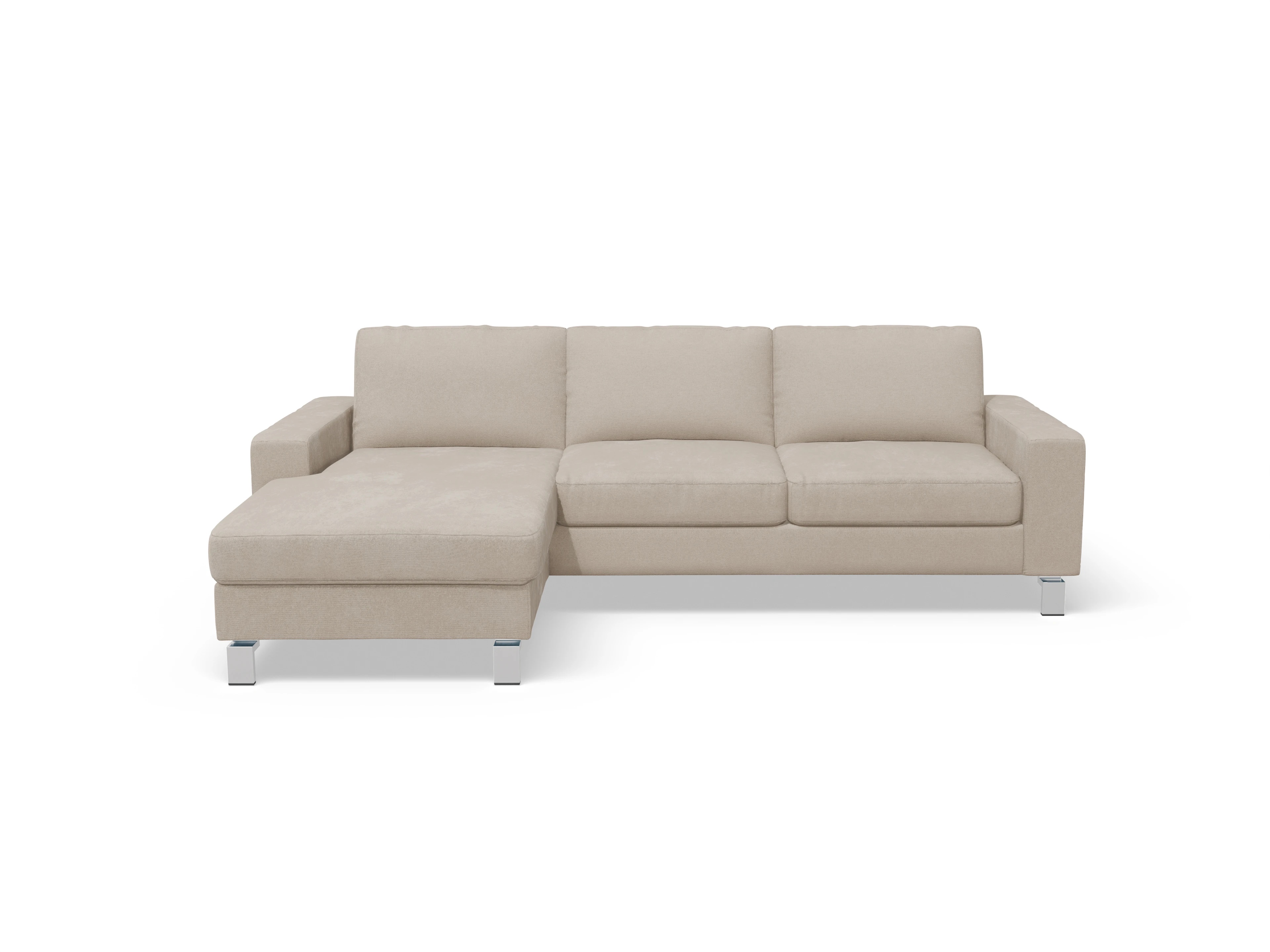 Ansicht des Produktes Indiana Ecksofa links Abschluss offen in Stoff Beige
