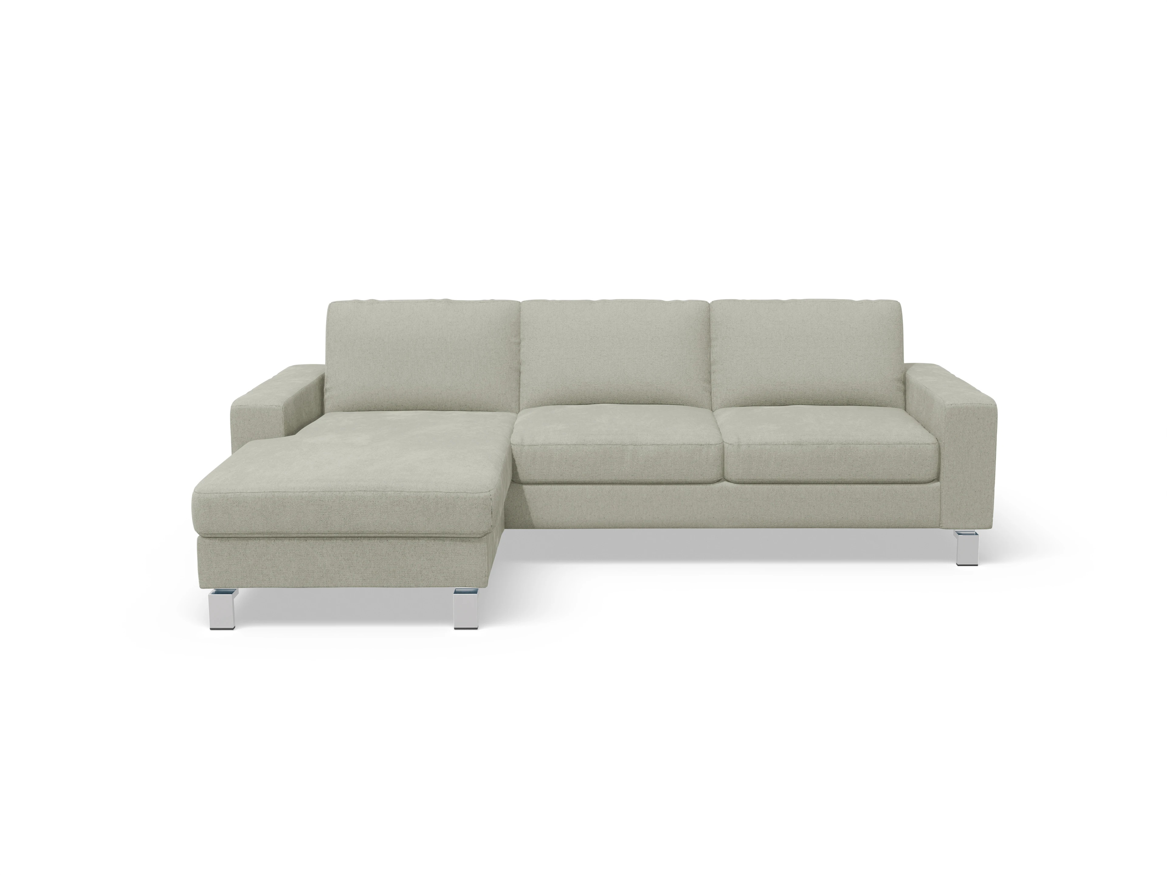 Ansicht des Produktes Indiana Ecksofa links Abschluss offen in Stoff Grau