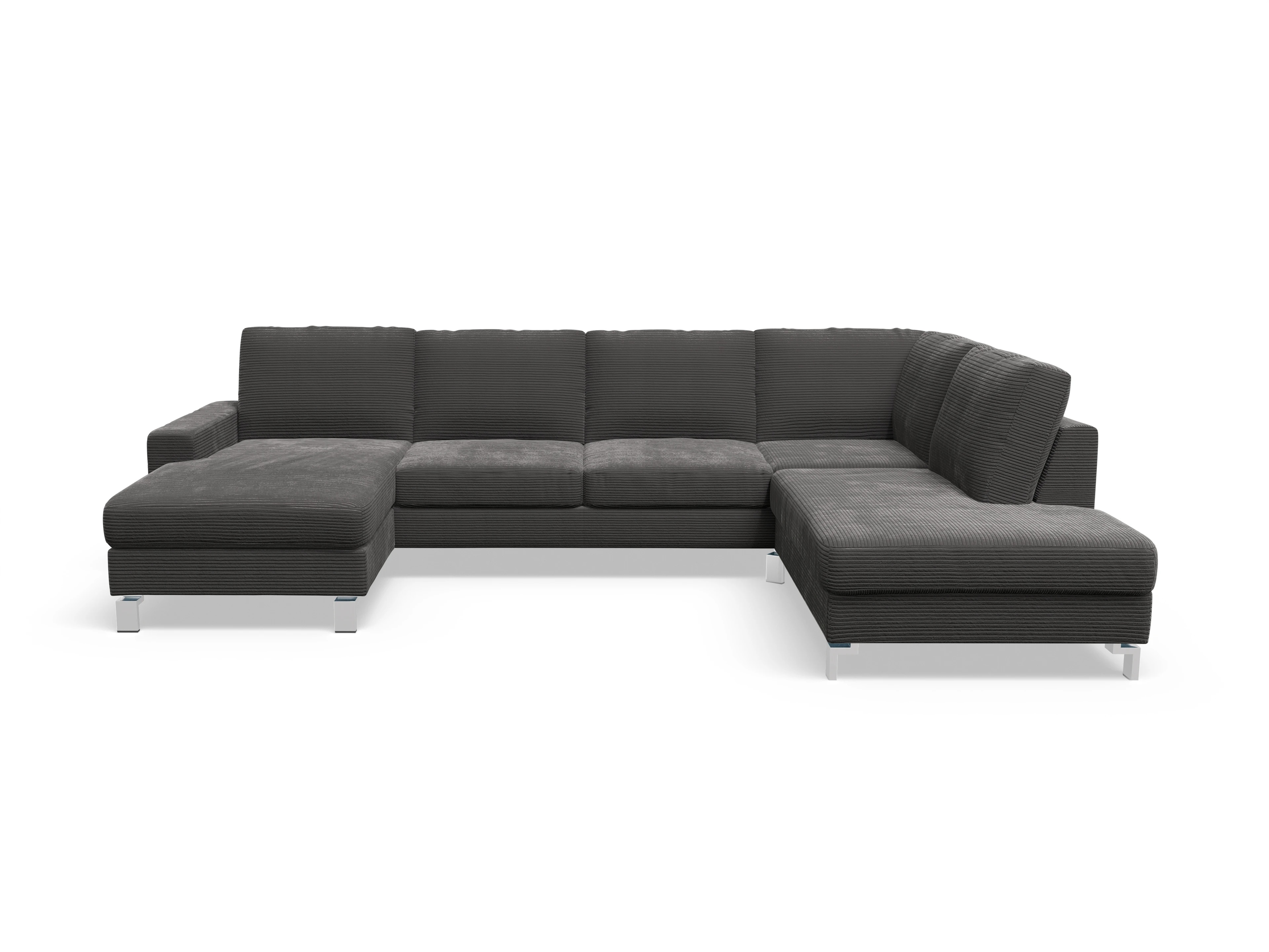 Indiana Wohnlandschaft LUM Small R Ansicht des Produktes Indiana Wohnlandschaft offen beidseitig in Stoff Grau