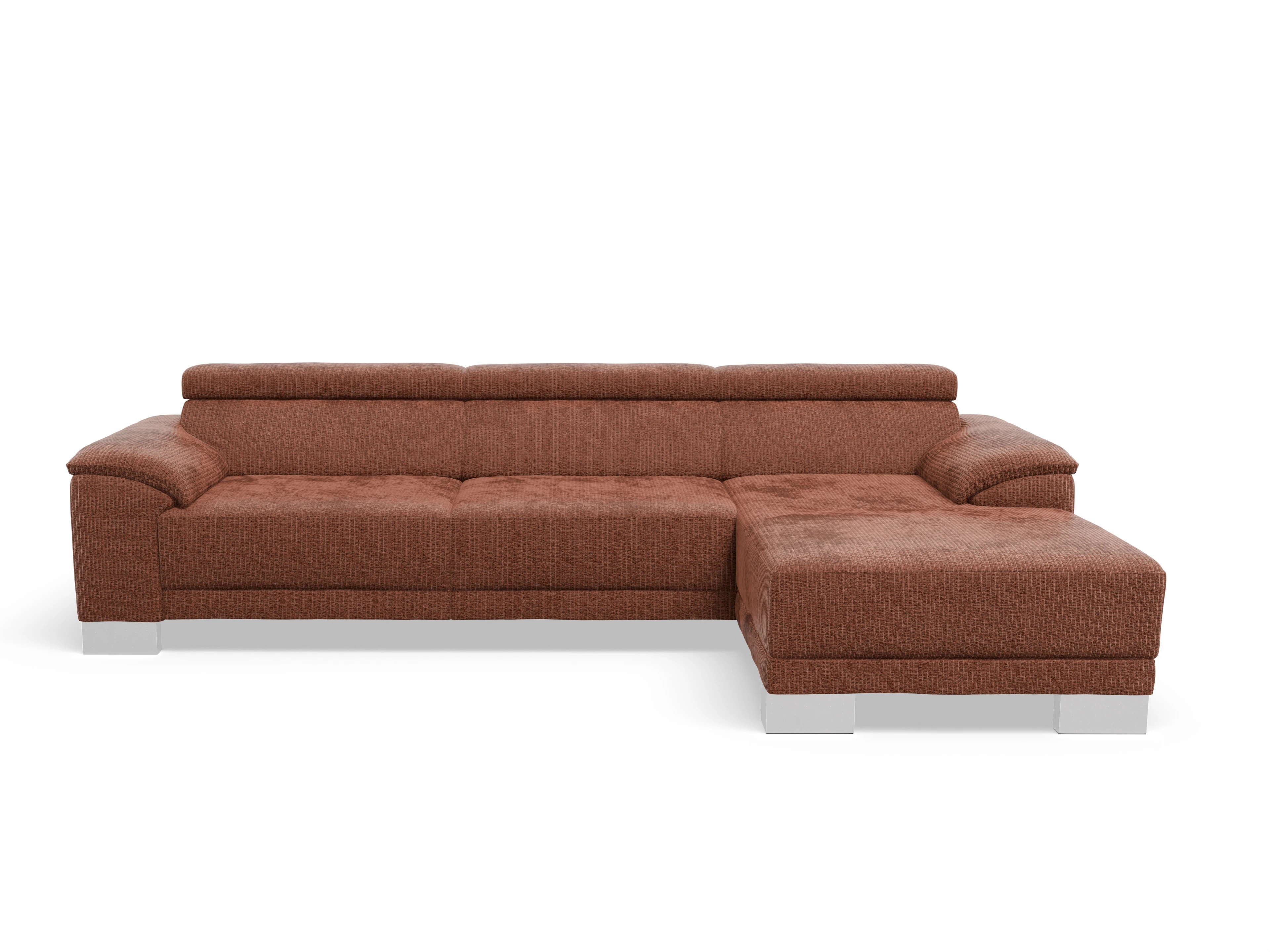 Ansicht des Produktes Antonio Ecksofa rechts Abschluss offen in Stoff Braun
