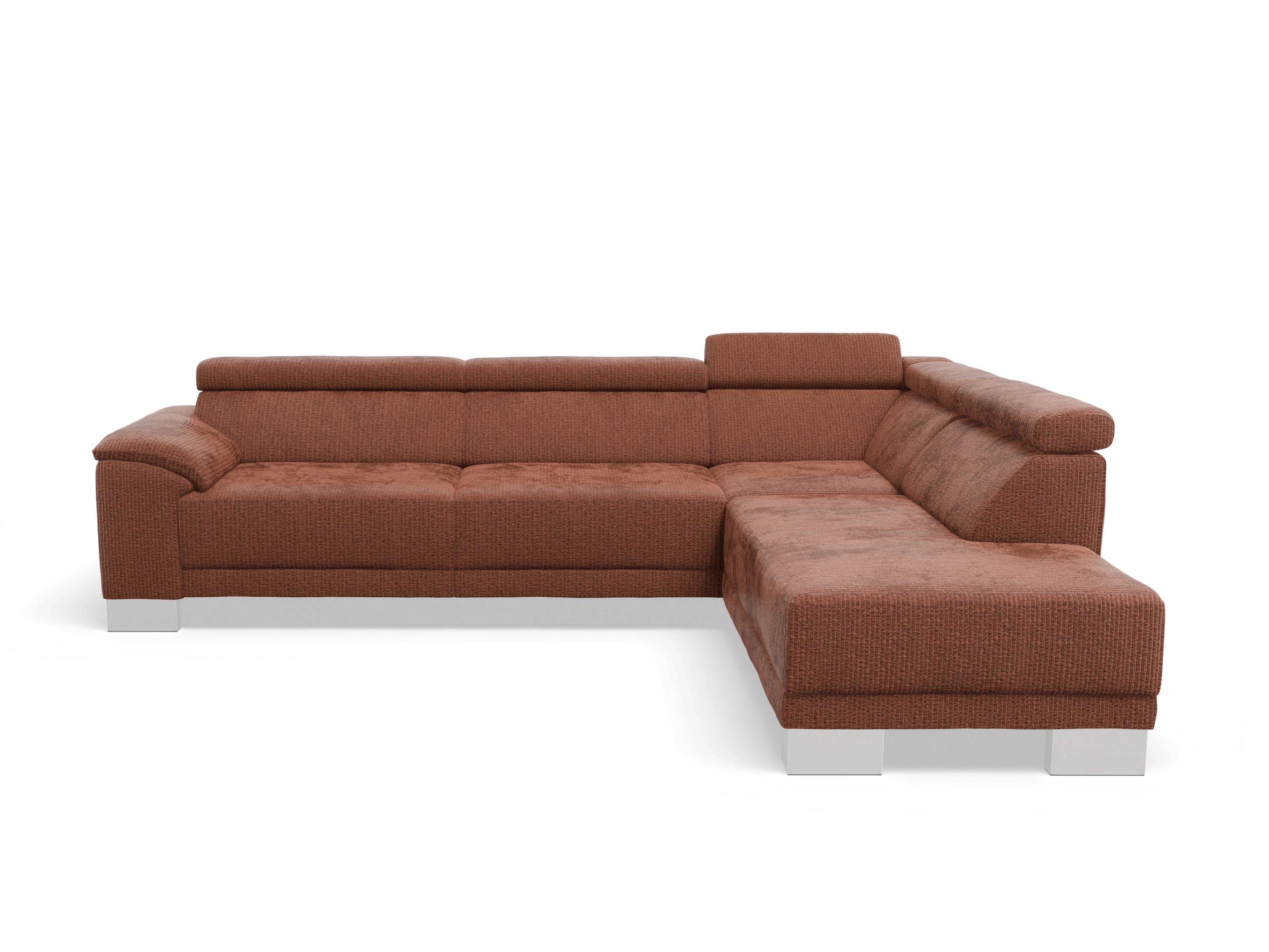 Ansicht des Produktes Antonio Ecksofa rechts Abschluss offen in Stoff Braun