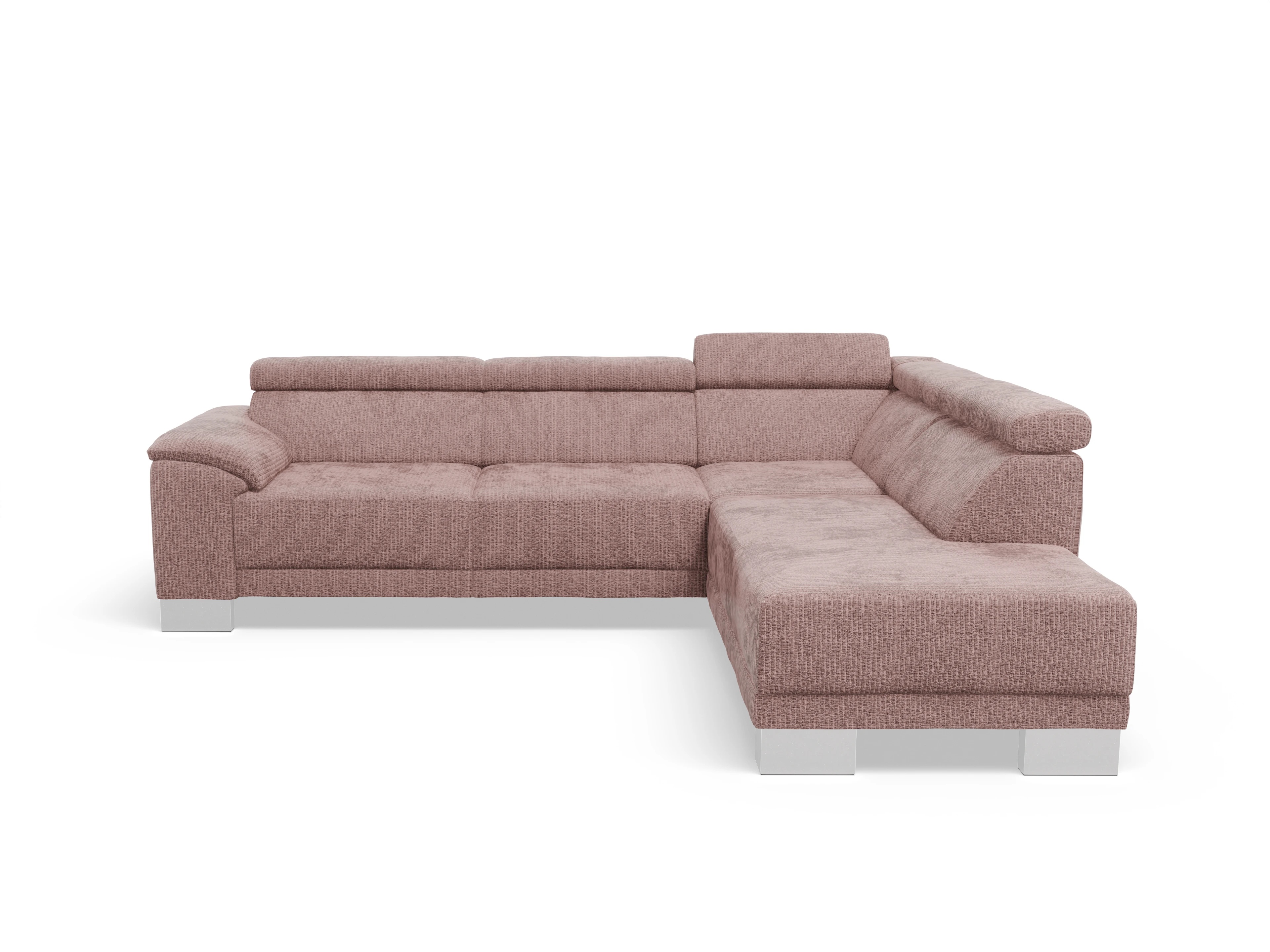 Ansicht des Produktes Antonio Ecksofa rechts Abschluss offen in Stoff Rosa